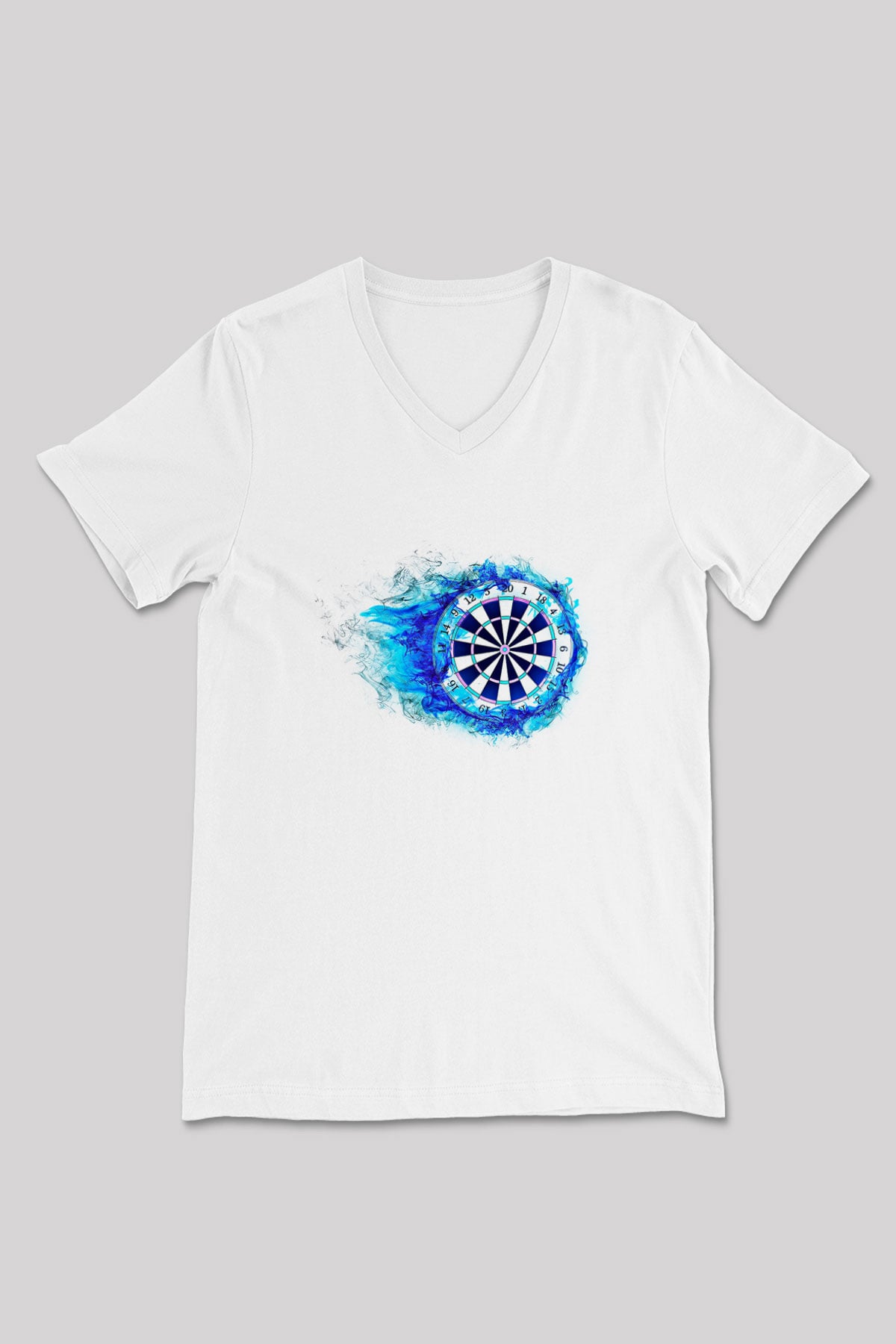 Dart Baskılı Unisex V Yaka Tişört - Tshirt