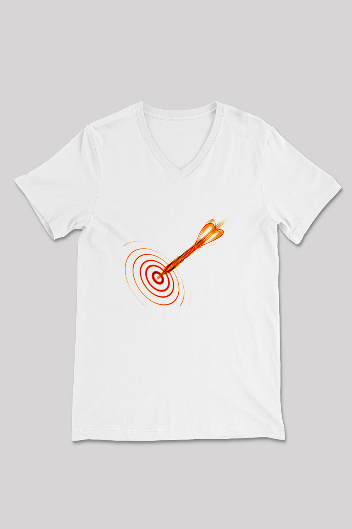 Dart Baskılı Unisex V Yaka Tişört - Tshirt