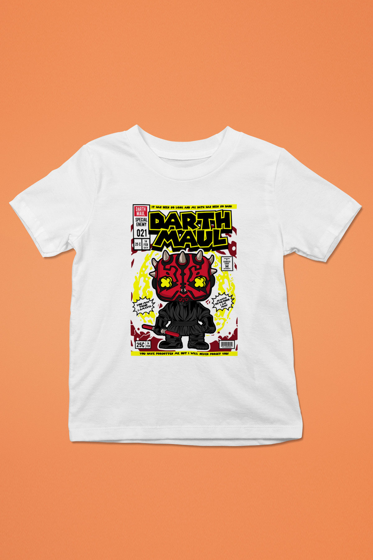 Darth Maul Baskılı Unisex Beyaz Çocuk Tişört