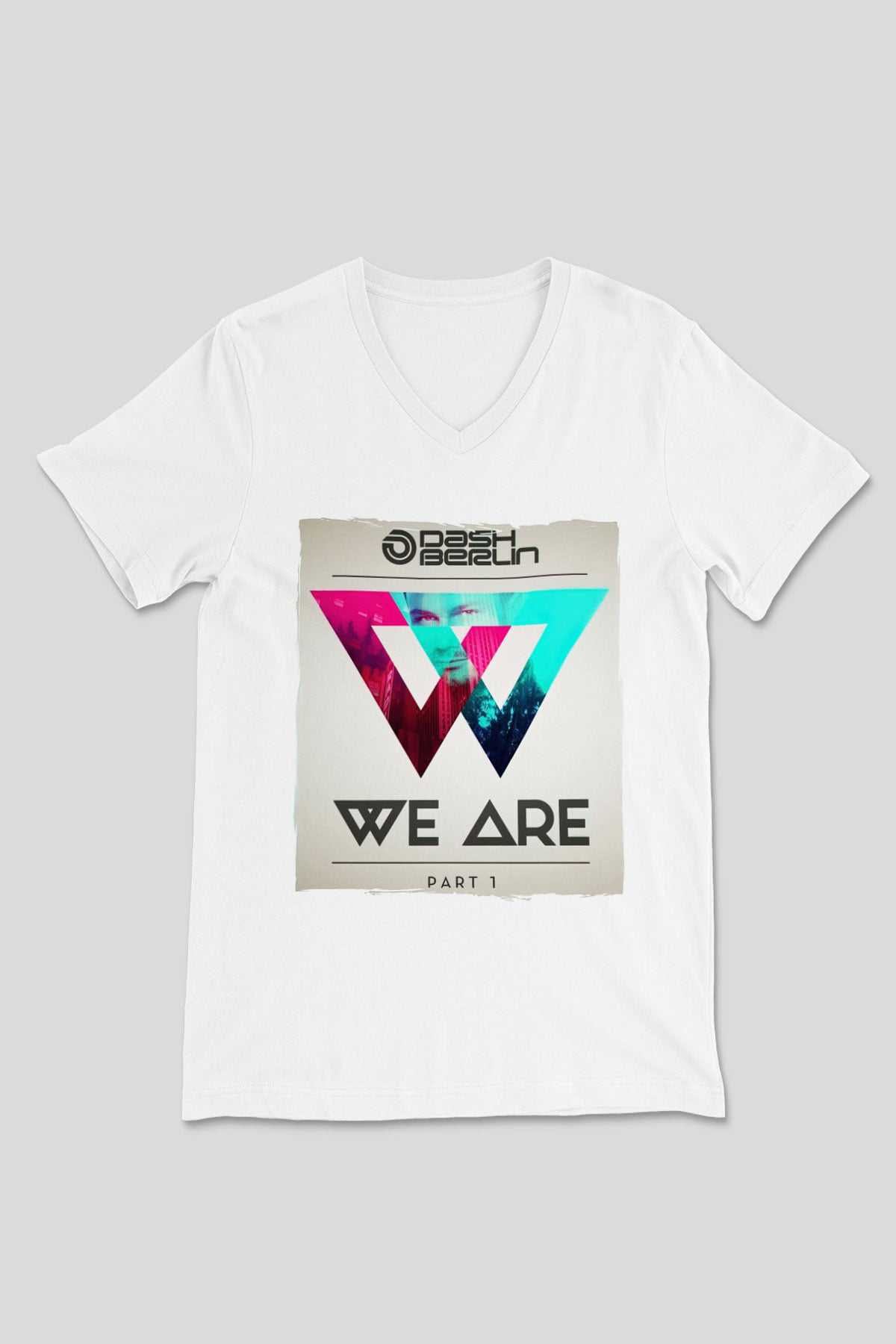 Dash Berlin Beyaz Unisex V Yaka Tişört