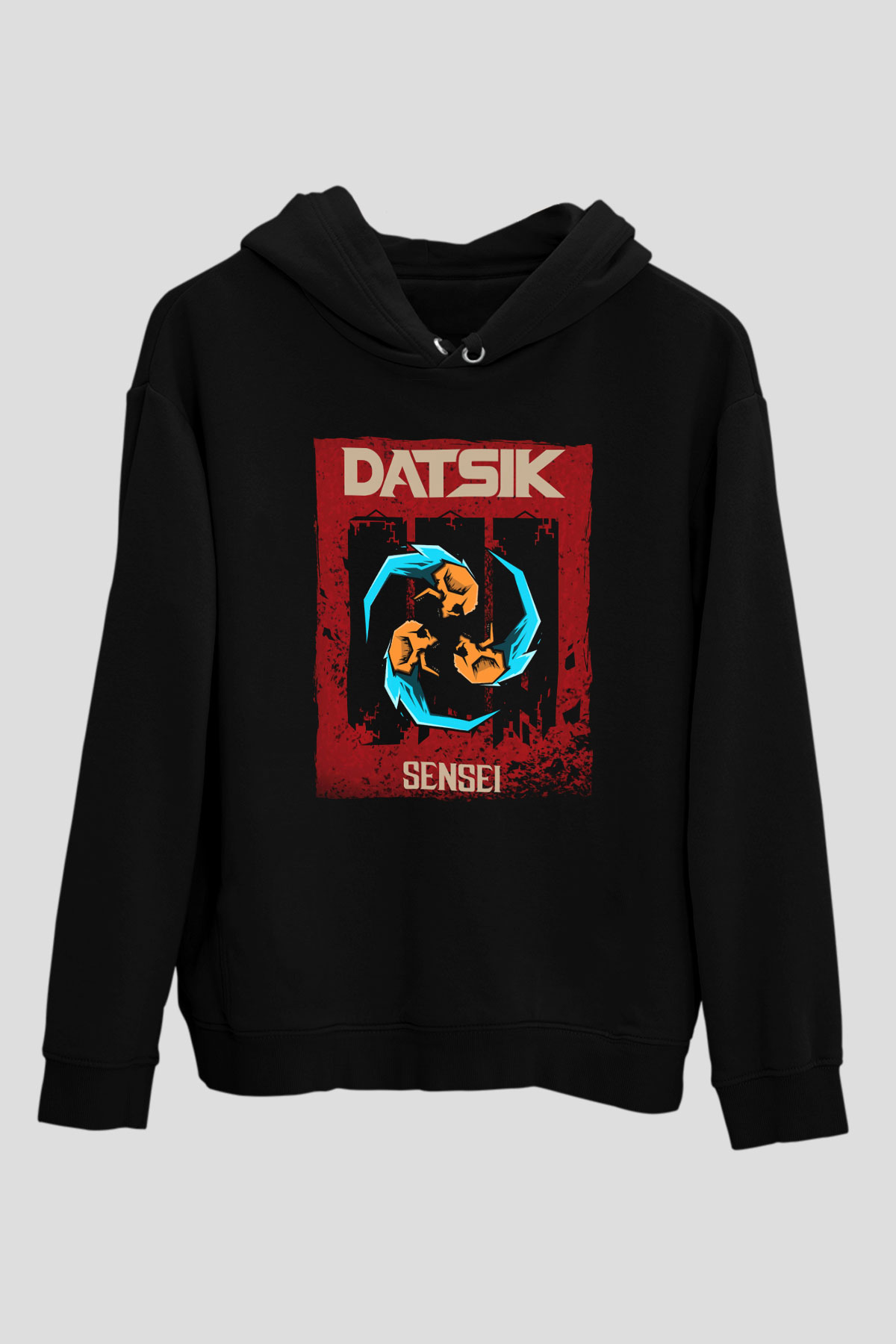 Datsik Siyah Unisex Kapüşonlu Sweatshirt