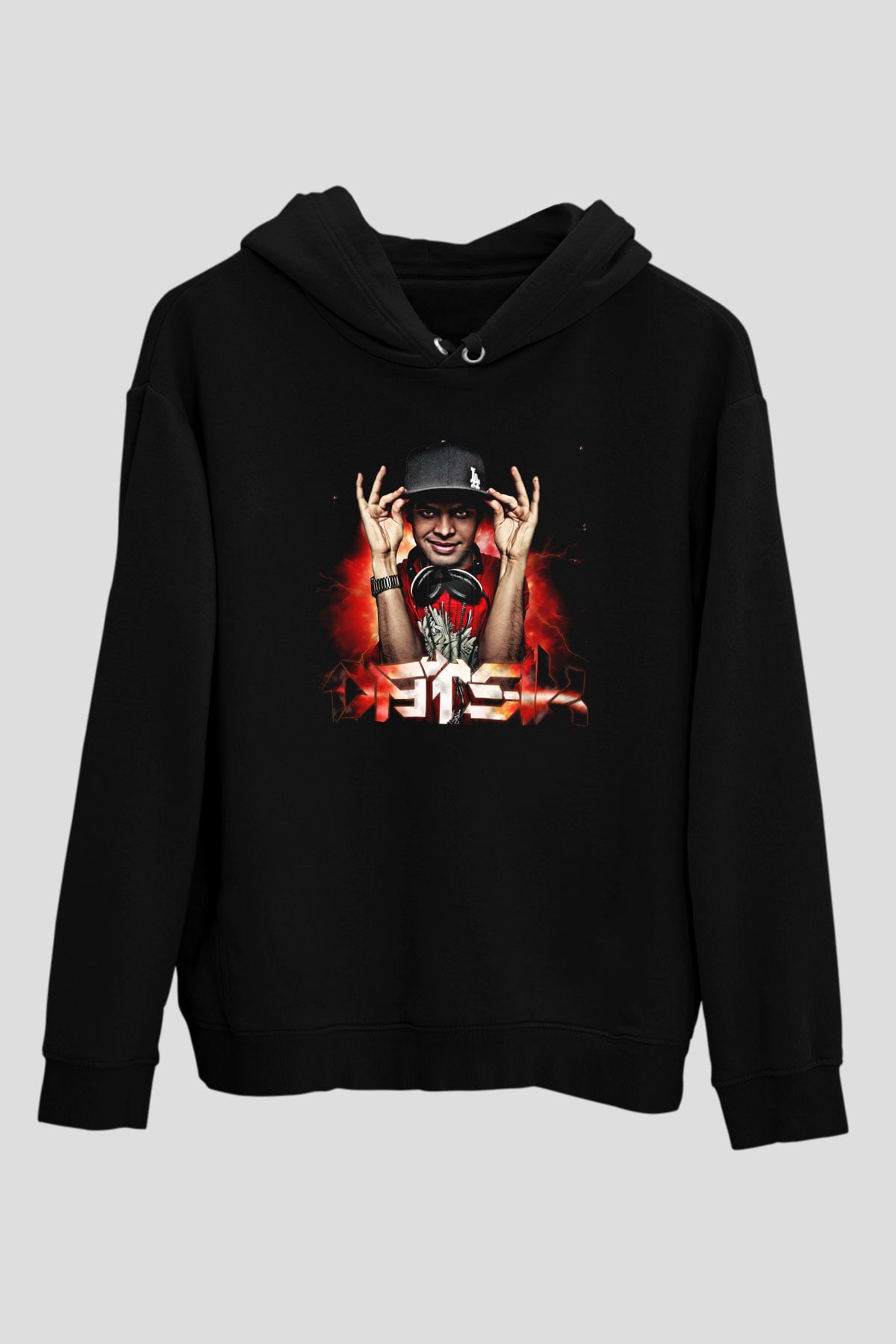 Datsik Siyah Unisex Kapüşonlu Sweatshirt