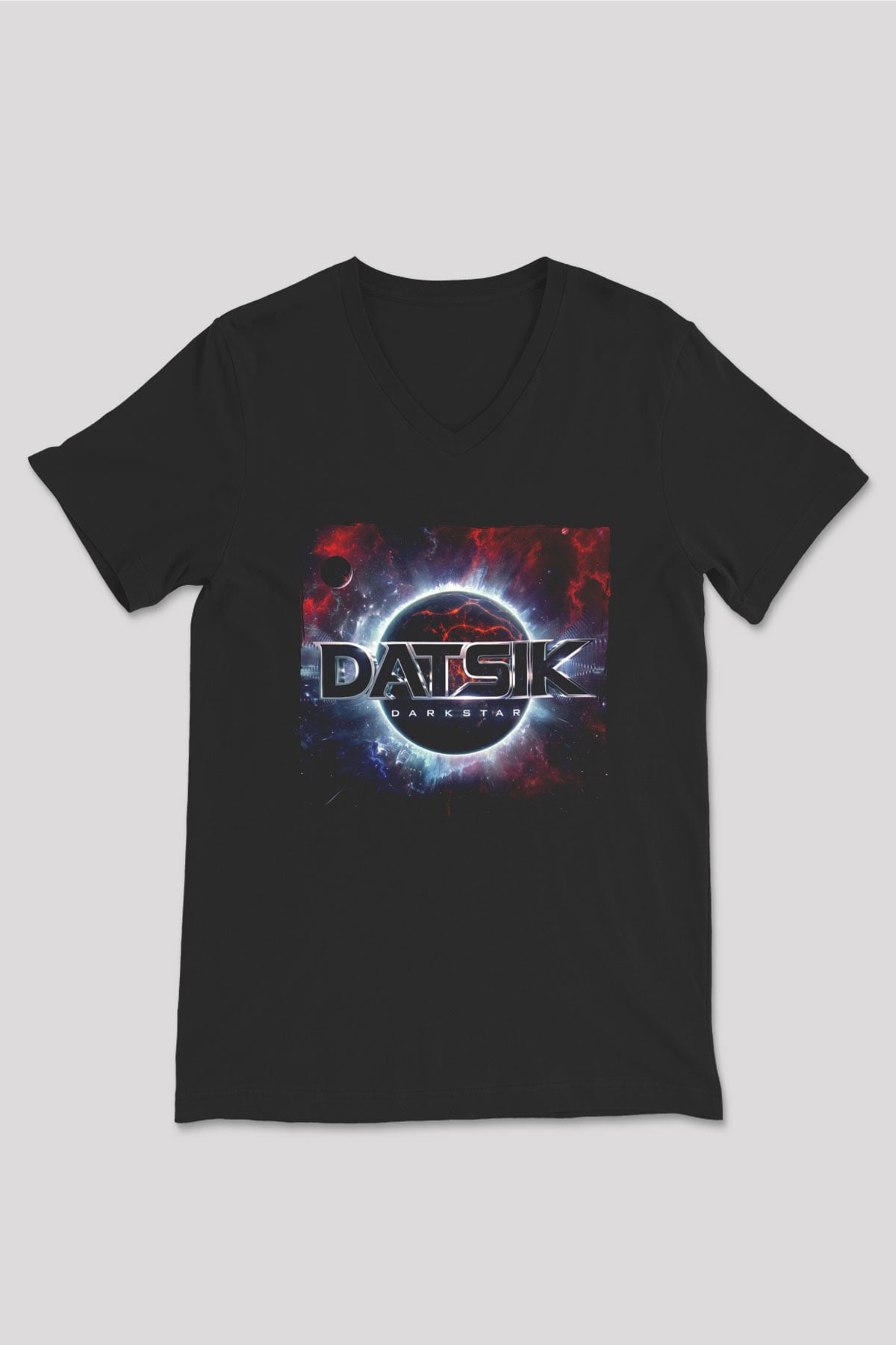Datsik Siyah Unisex V Yaka Tişört