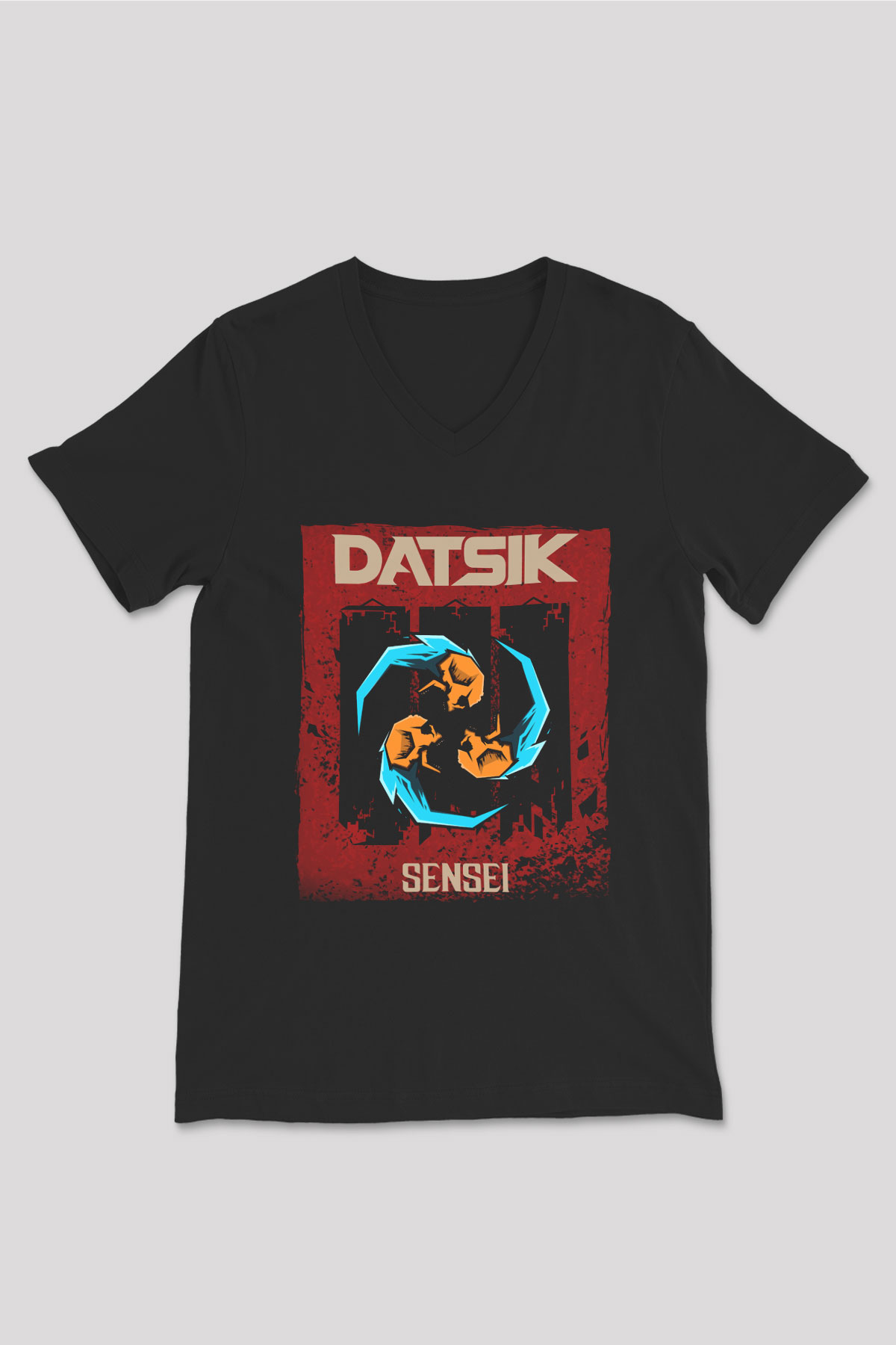 Datsik Siyah Unisex V Yaka Tişört