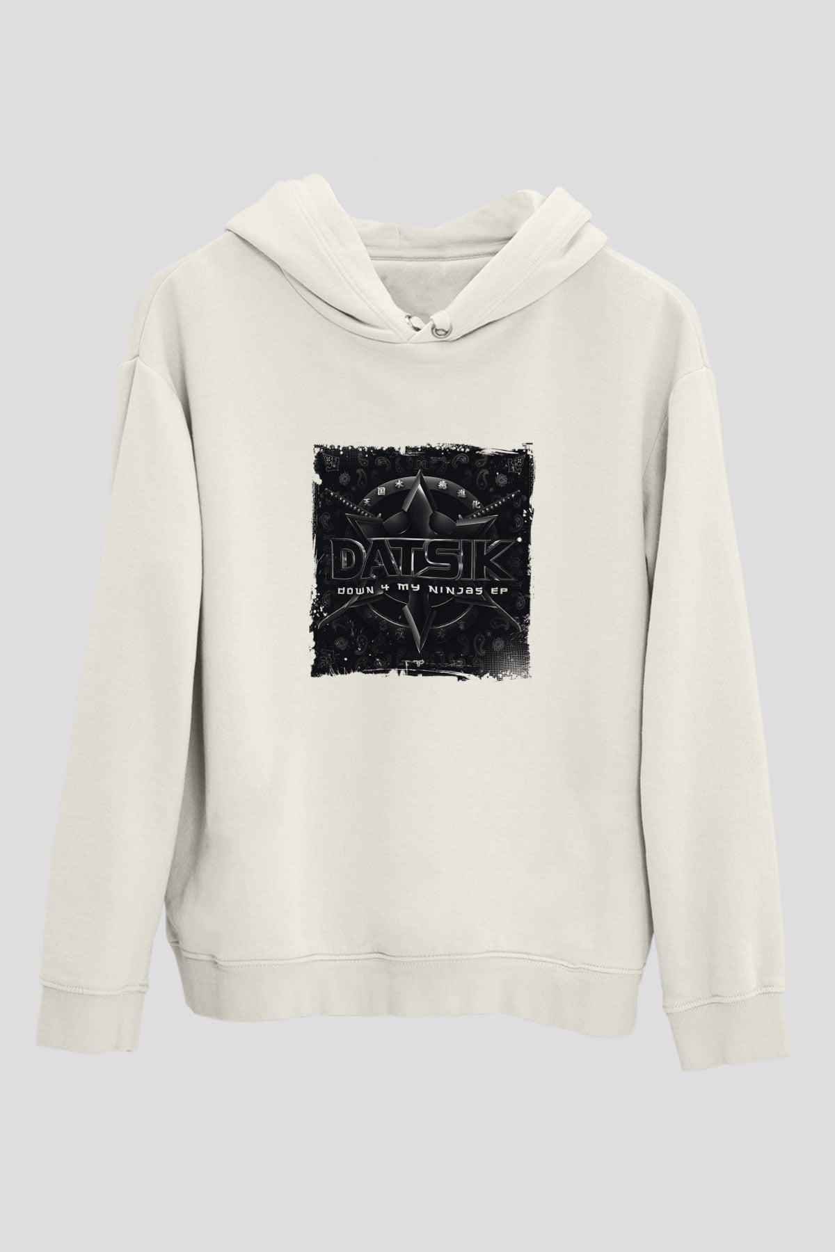 DatsikBaskılı Beyaz Hoodie