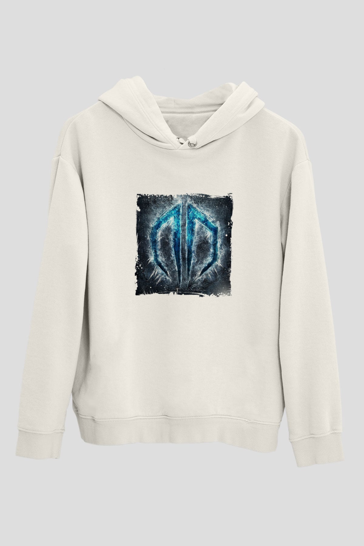 DatsikBaskılı Beyaz Hoodie