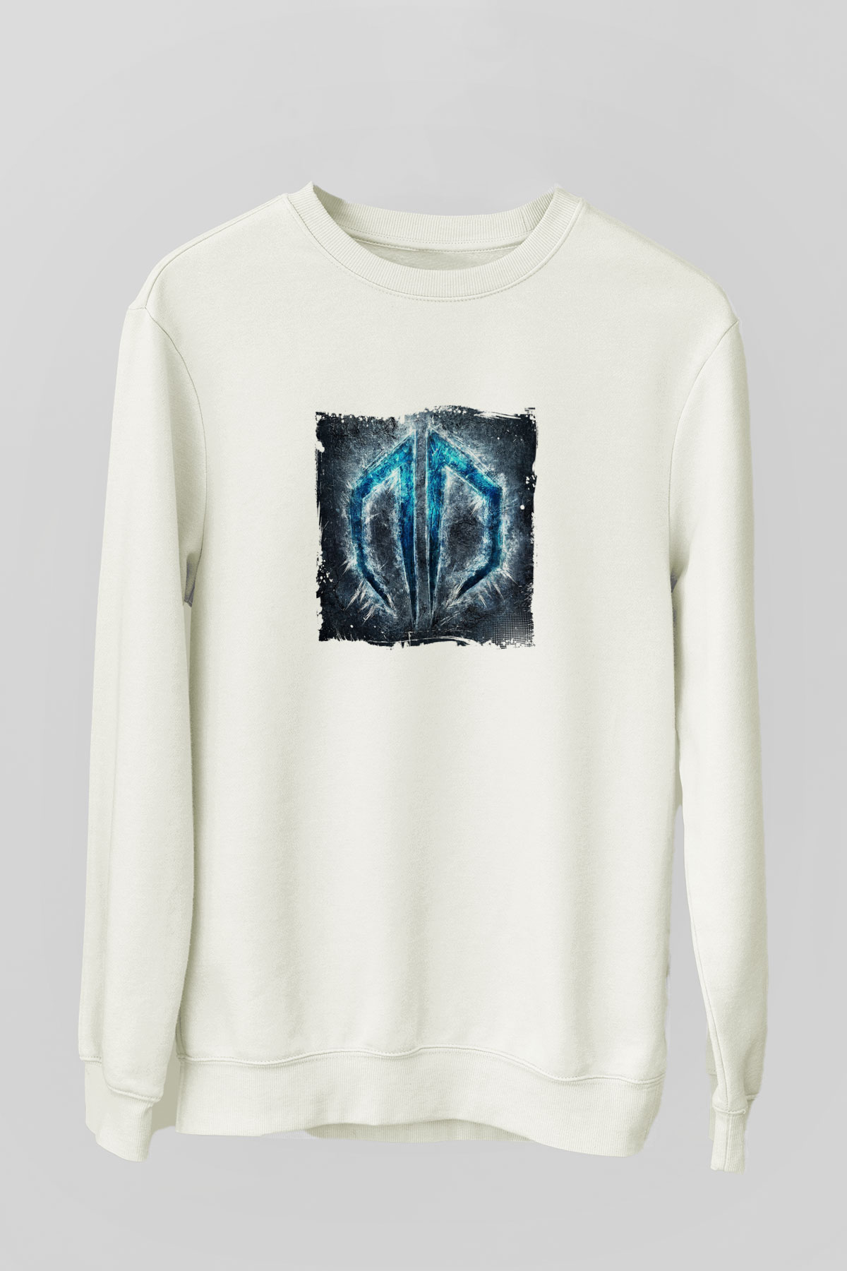 DatsikBaskılı Beyaz Sweatshirt