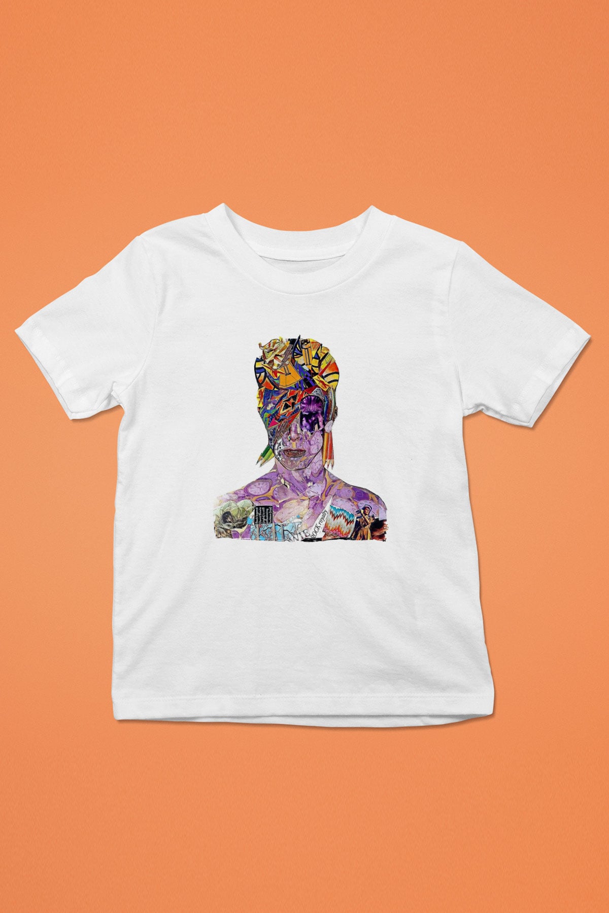 David Bowie Baskılı Beyaz Unisex Beyaz Çocuk Tişört - Tshirt