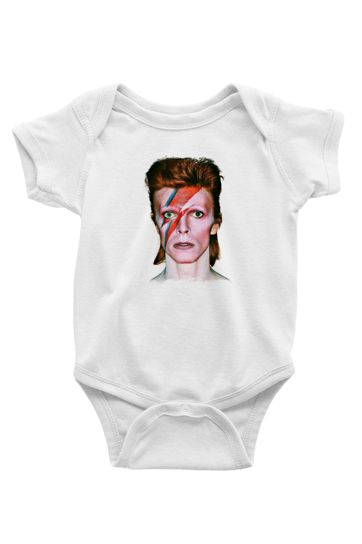 David Bowie Baskılı Unisex Beyaz Bebek Body - Zıbın
