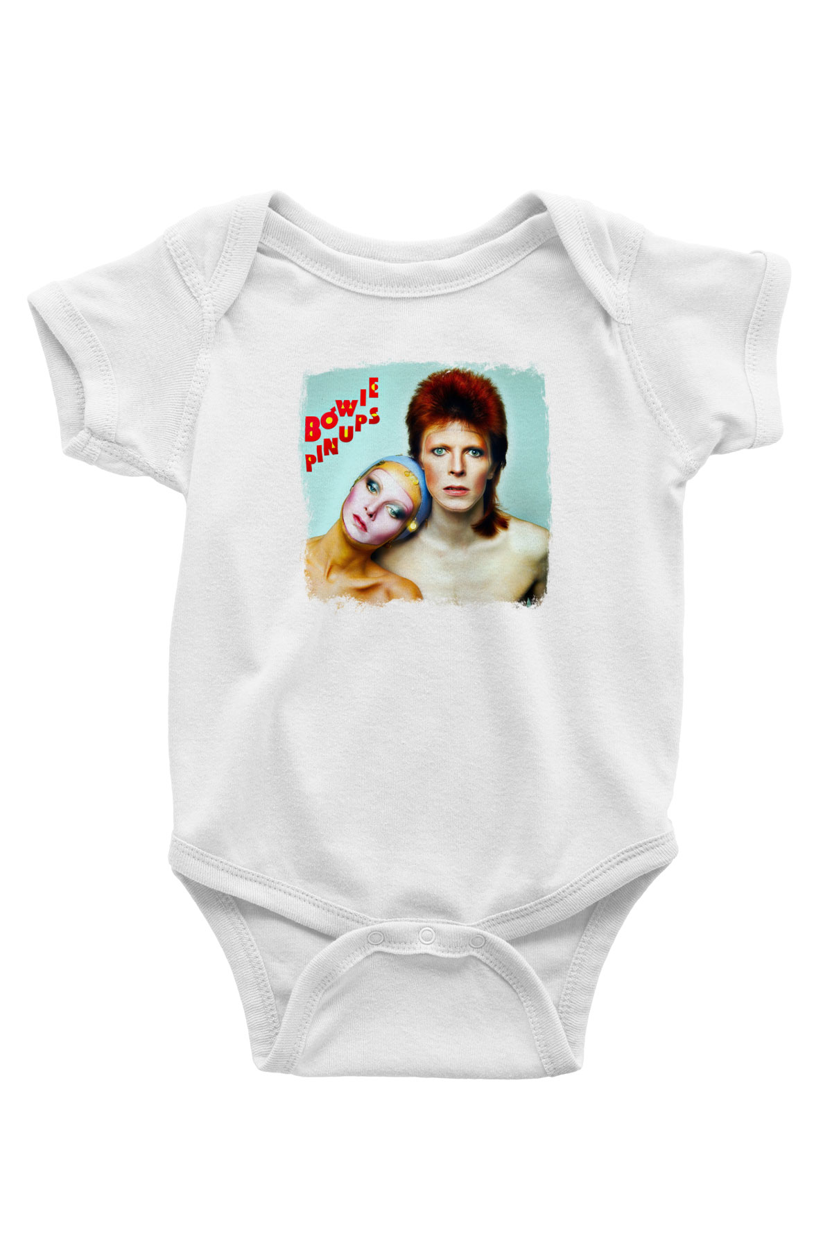 David Bowie Baskılı Unisex Beyaz Bebek Body - Zıbın