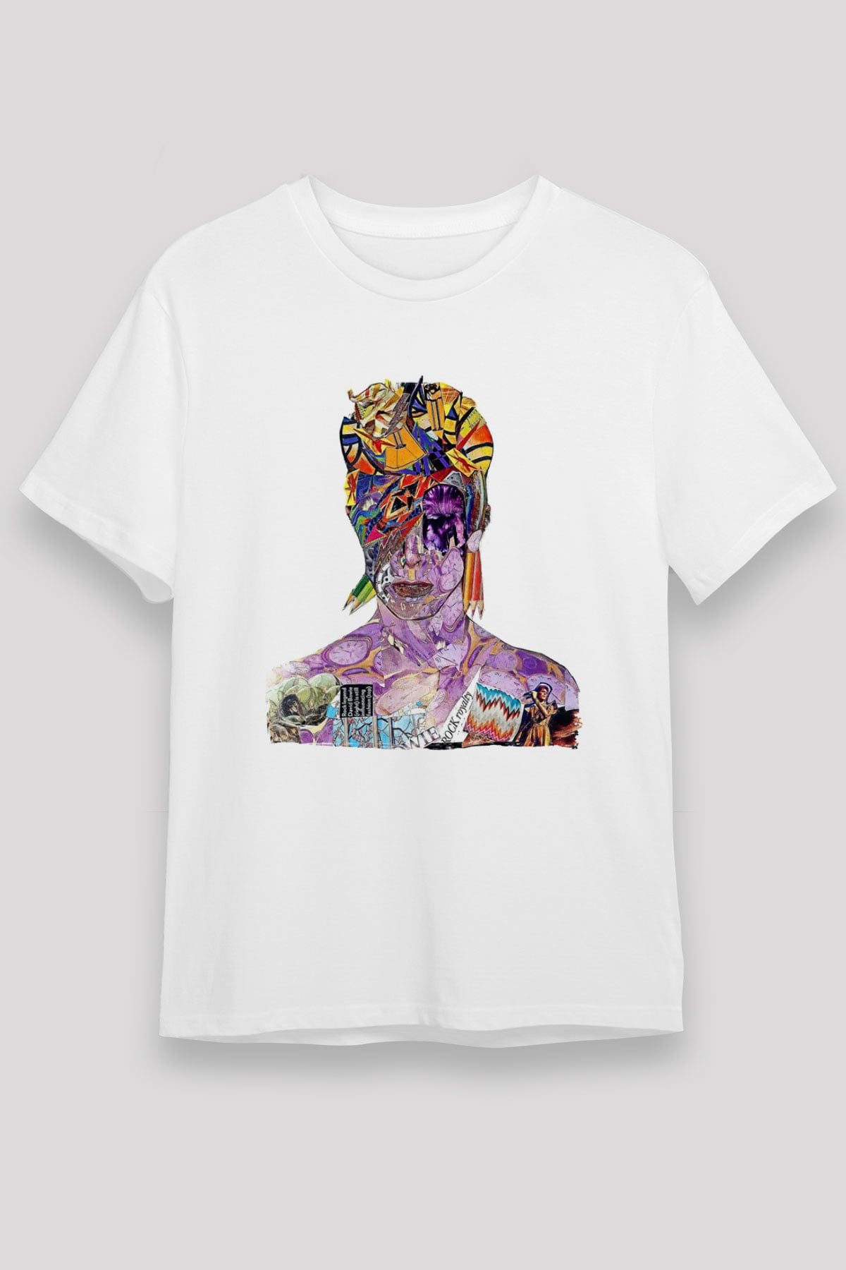 David Bowie Baskılı Unisex Beyaz Tişört - Tshirt