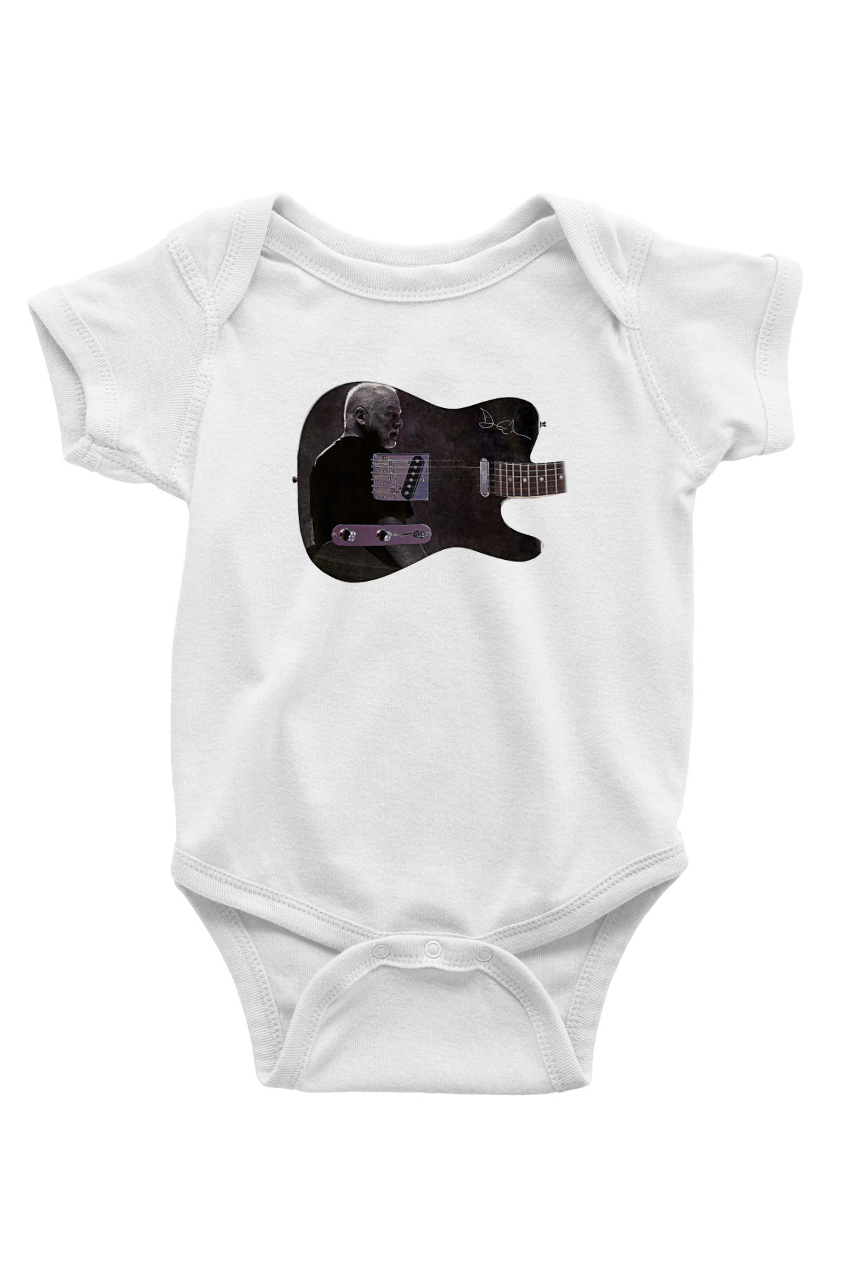 David Gilmour Baskılı Beyaz Unisex Bebek Body - Zıbın
