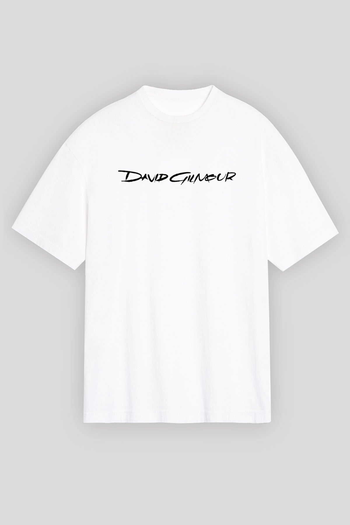 David Gilmour Baskılı Beyaz Unisex Oversize Tişört - Tshirt