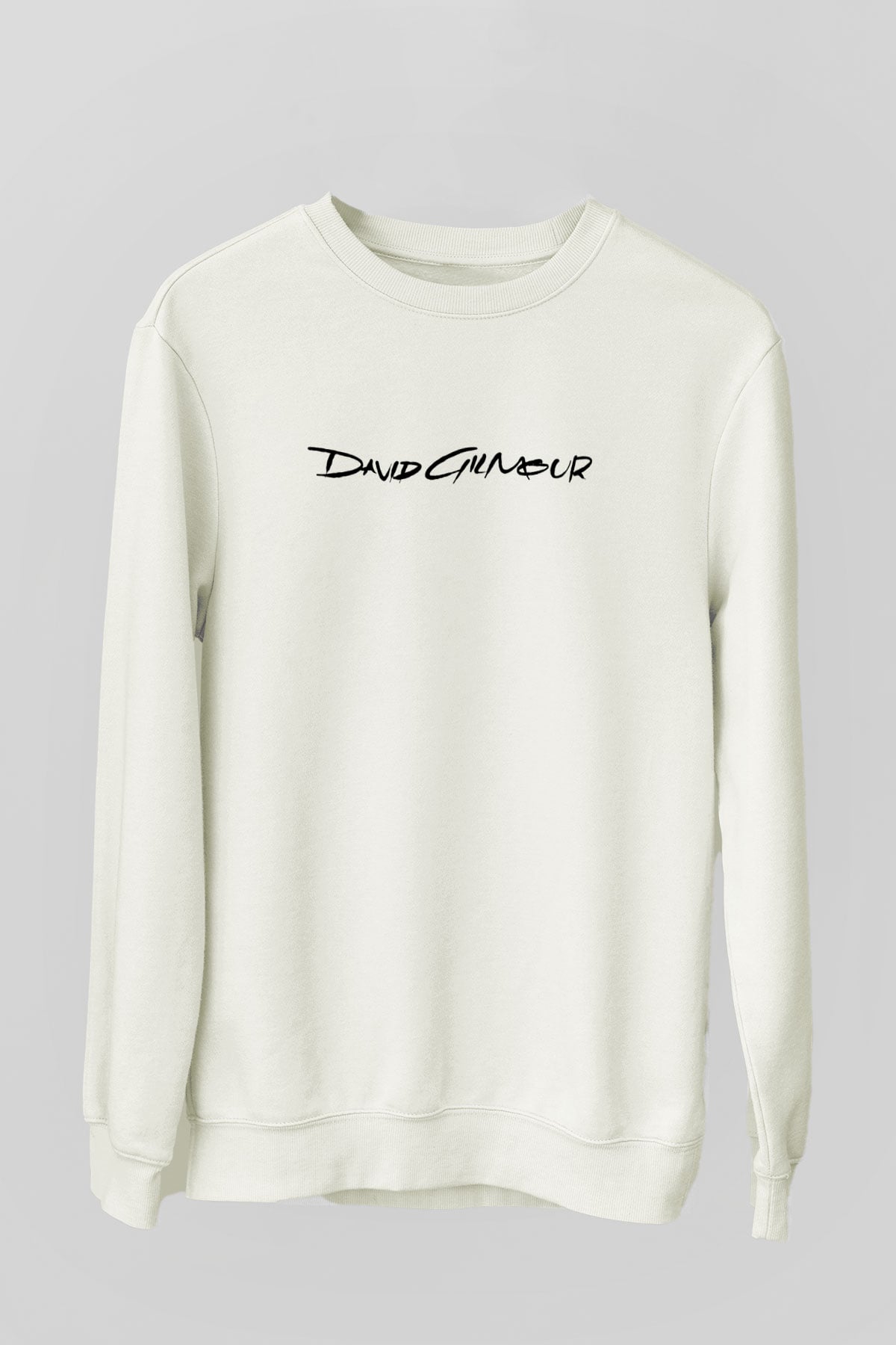 David Gilmour Baskılı Beyaz Unisex Sweatshirt