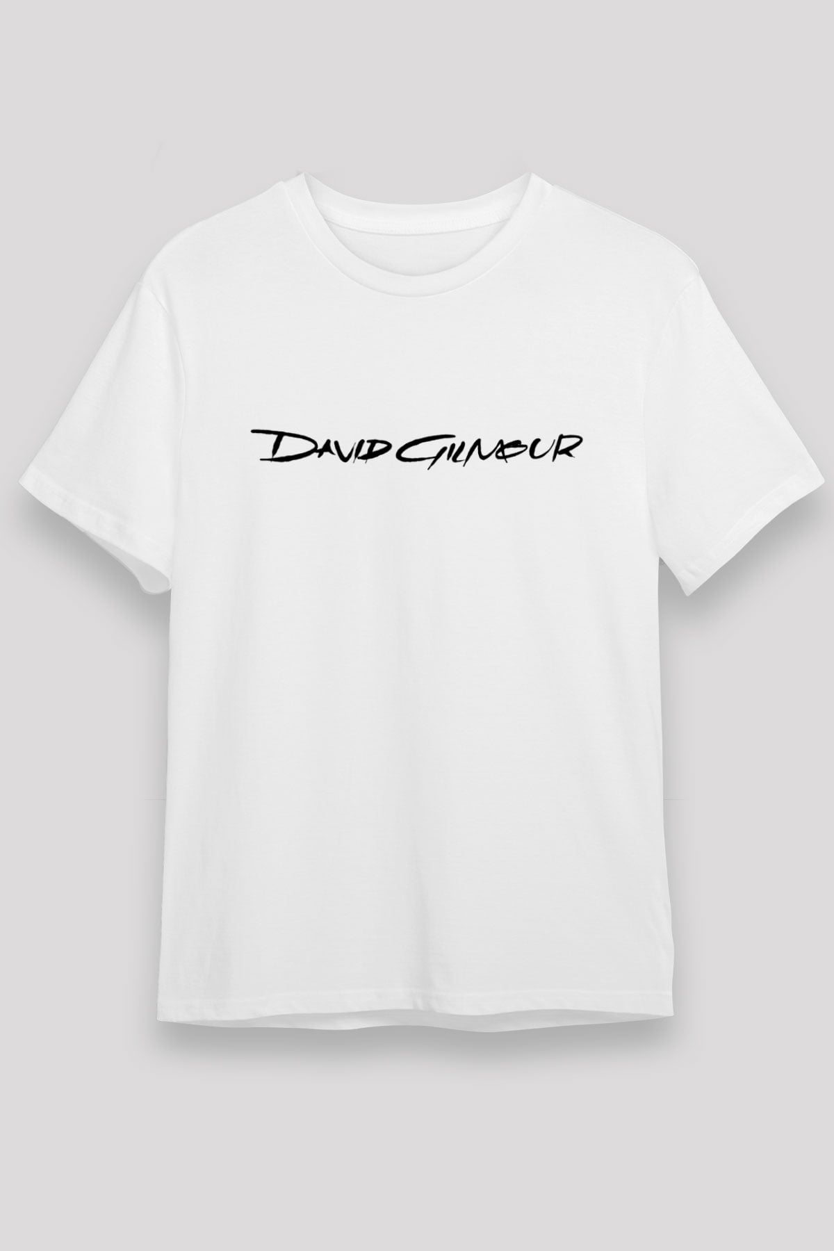 David Gilmour Baskılı Unisex Beyaz Tişört - Tshirt