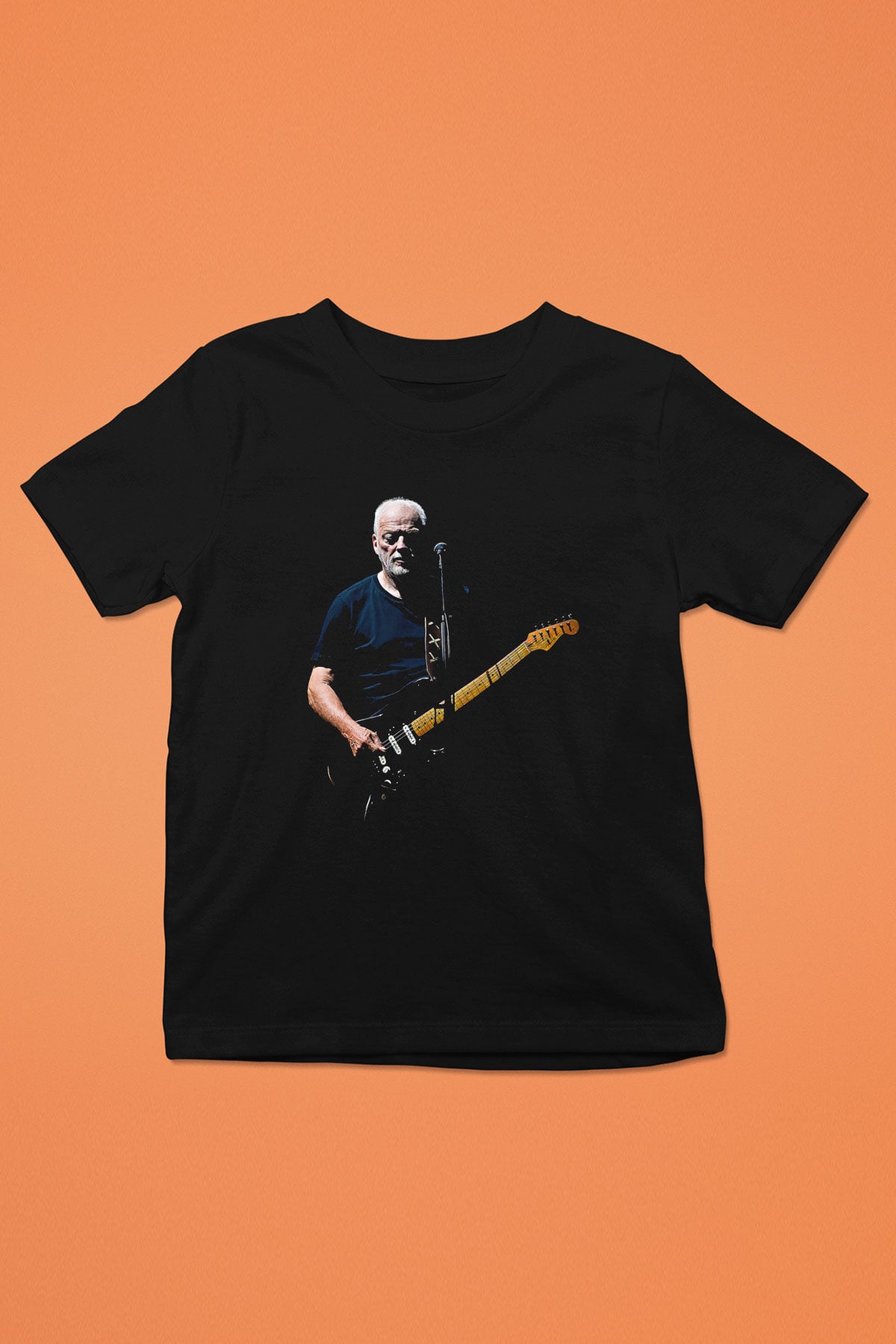 David Gilmour Baskılı Unisex Siyah Çocuk Tişört - Tshirt