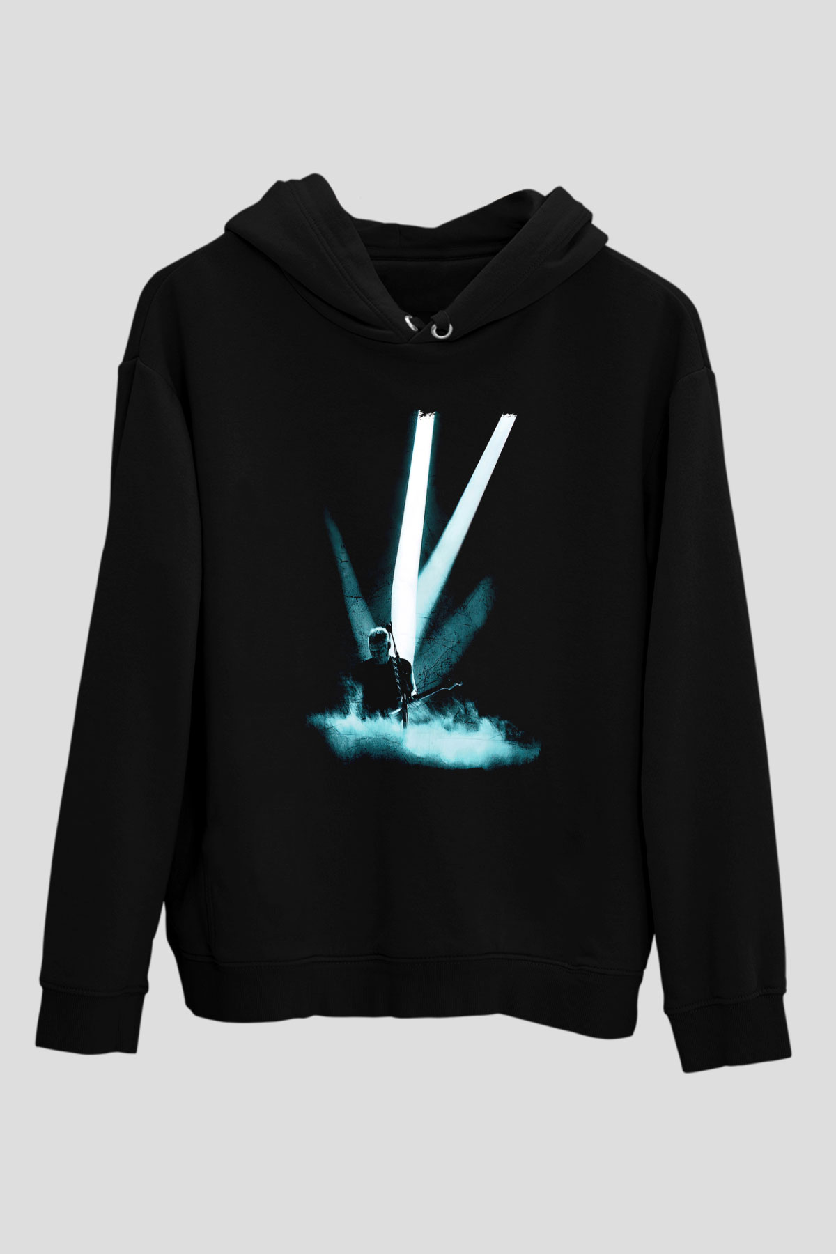 David Gilmour Baskılı Unisex Siyah Kapüşonlu Sweatshirt