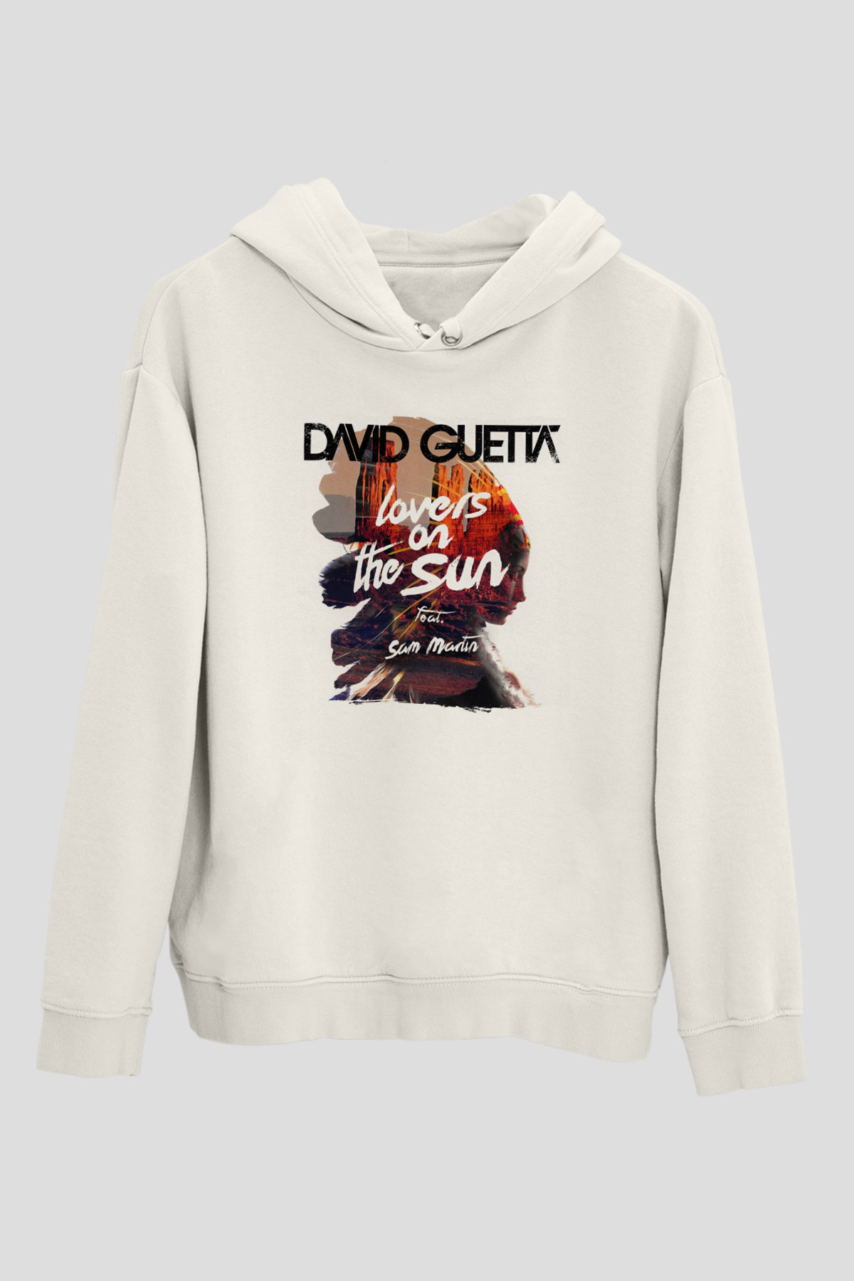 David Guetta Beyaz Unisex Kapüşonlu Sweatshirt
