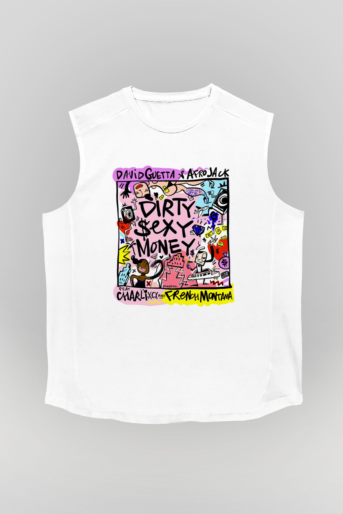 David Guetta Beyaz Unisex Kolsuz Tişört
