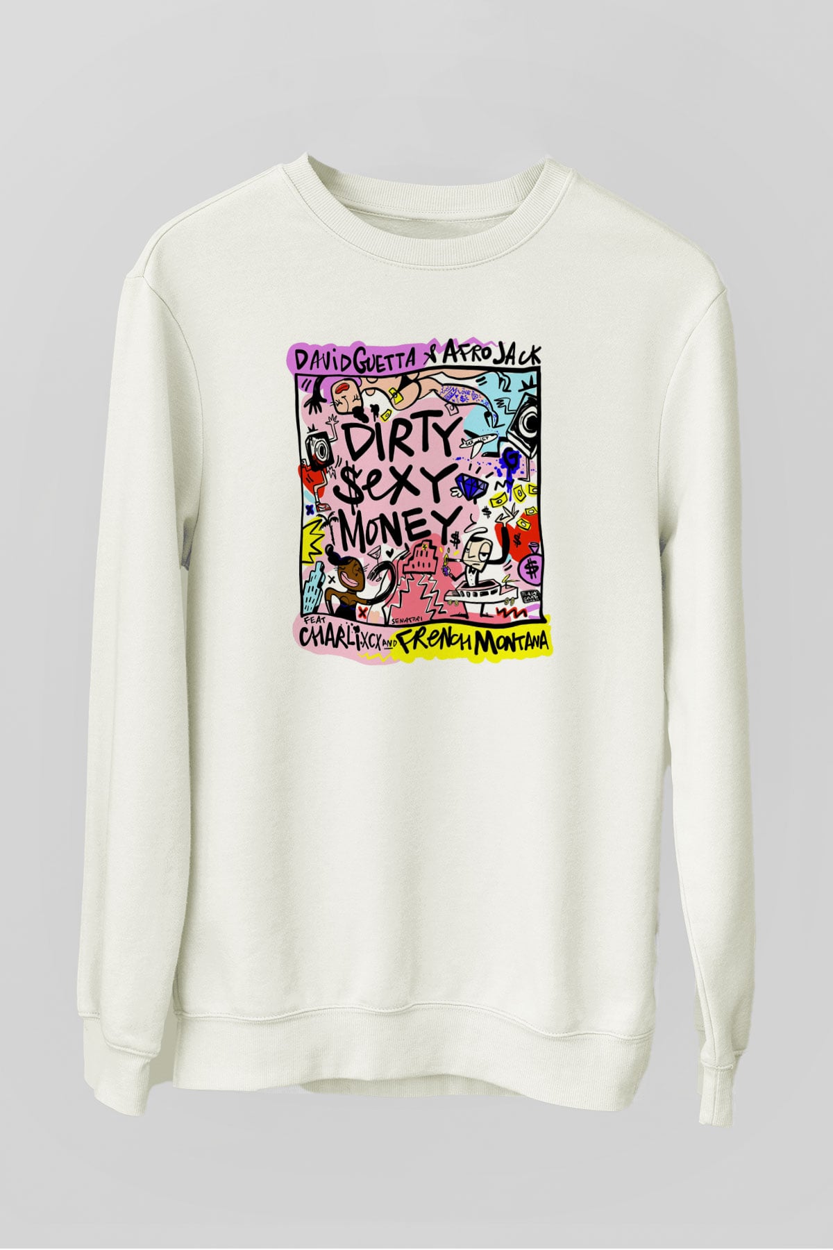 David Guetta Beyaz Unisex Sweatshirt