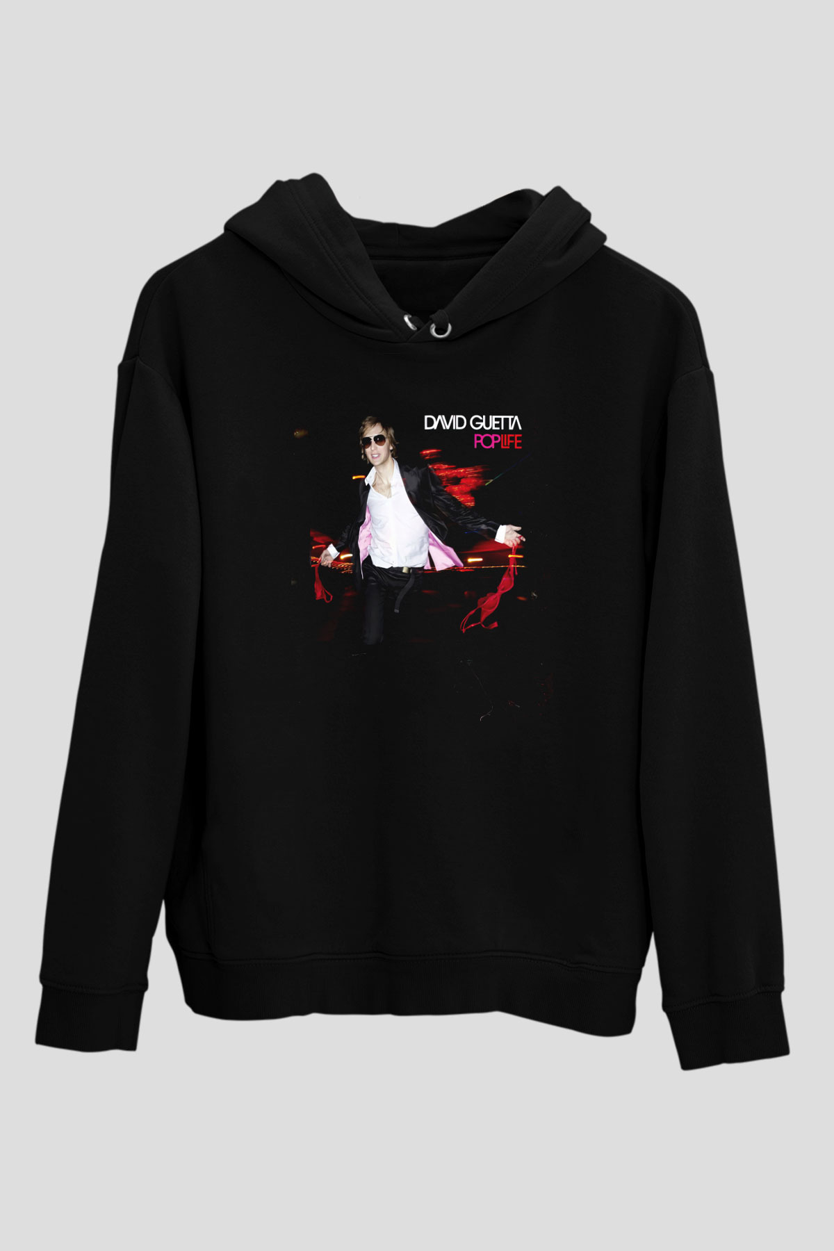 David Guetta Siyah Unisex Kapüşonlu Sweatshirt