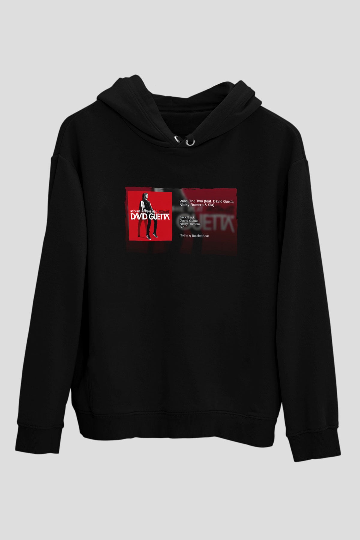 David Guetta Siyah Unisex Kapüşonlu Sweatshirt
