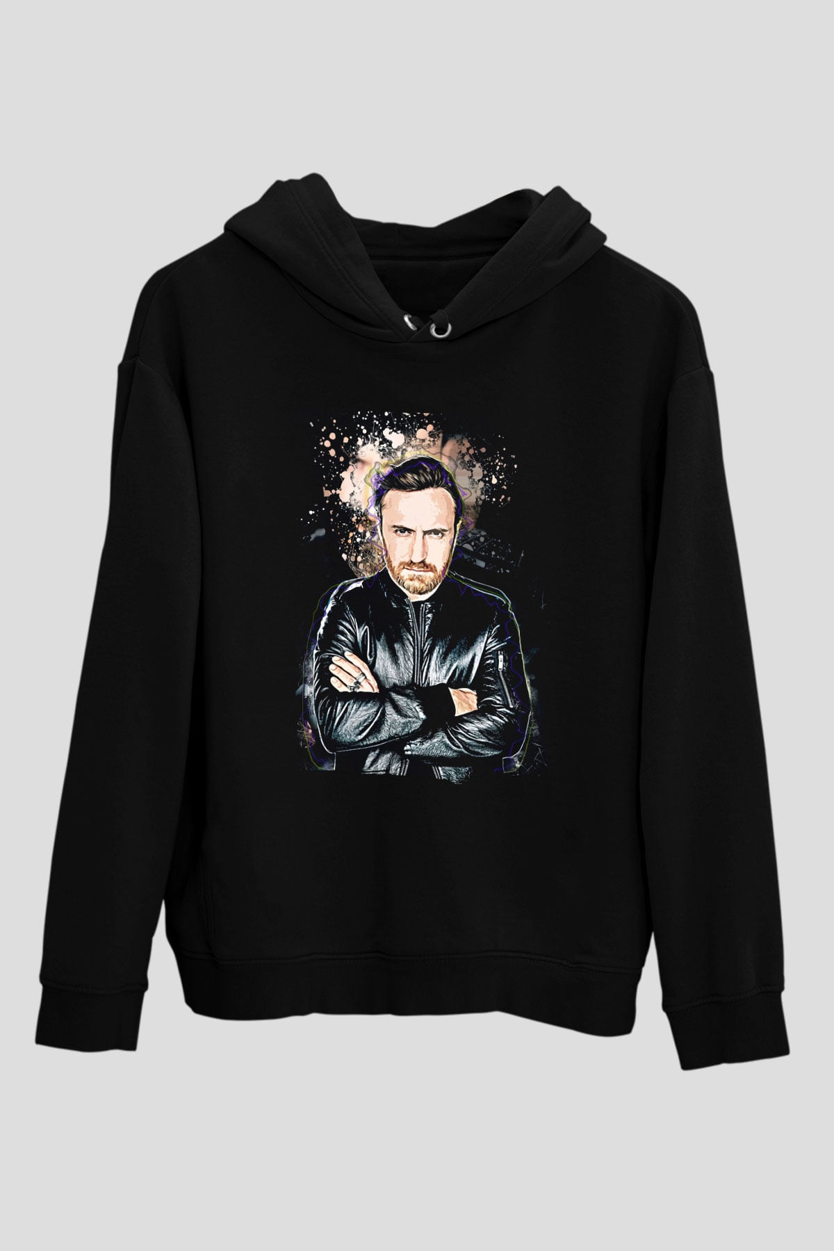 David Guetta Siyah Unisex Kapüşonlu Sweatshirt