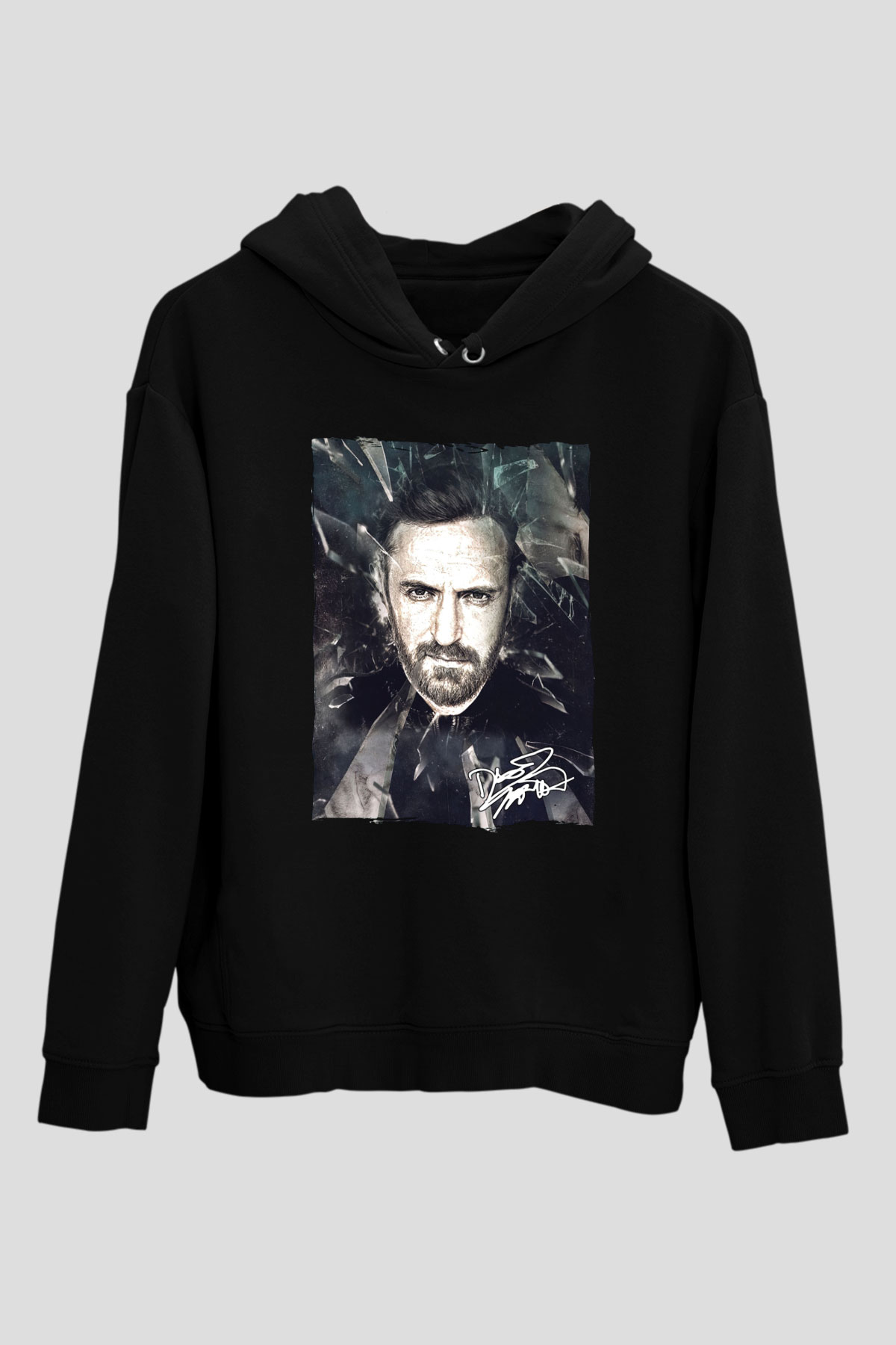 David Guetta Siyah Unisex Kapüşonlu Sweatshirt