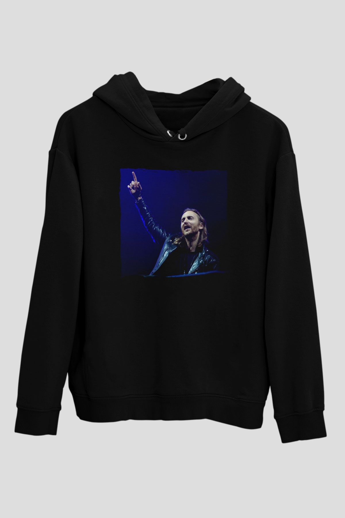 David Guetta Siyah Unisex Kapüşonlu Sweatshirt