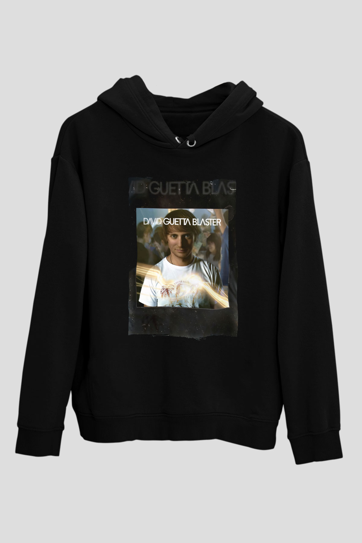 David Guetta Siyah Unisex Kapüşonlu Sweatshirt