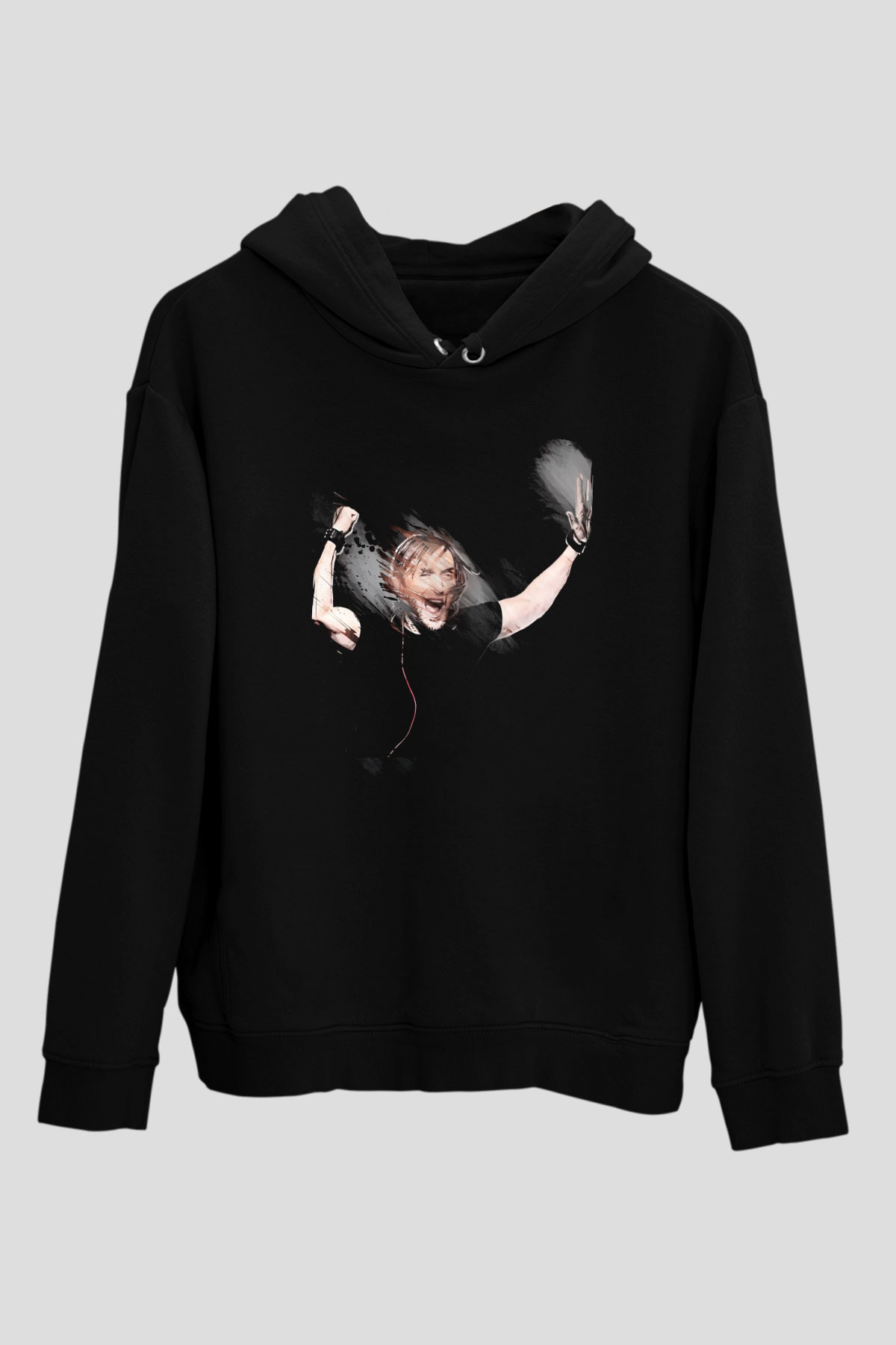 David Guetta Siyah Unisex Kapüşonlu Sweatshirt