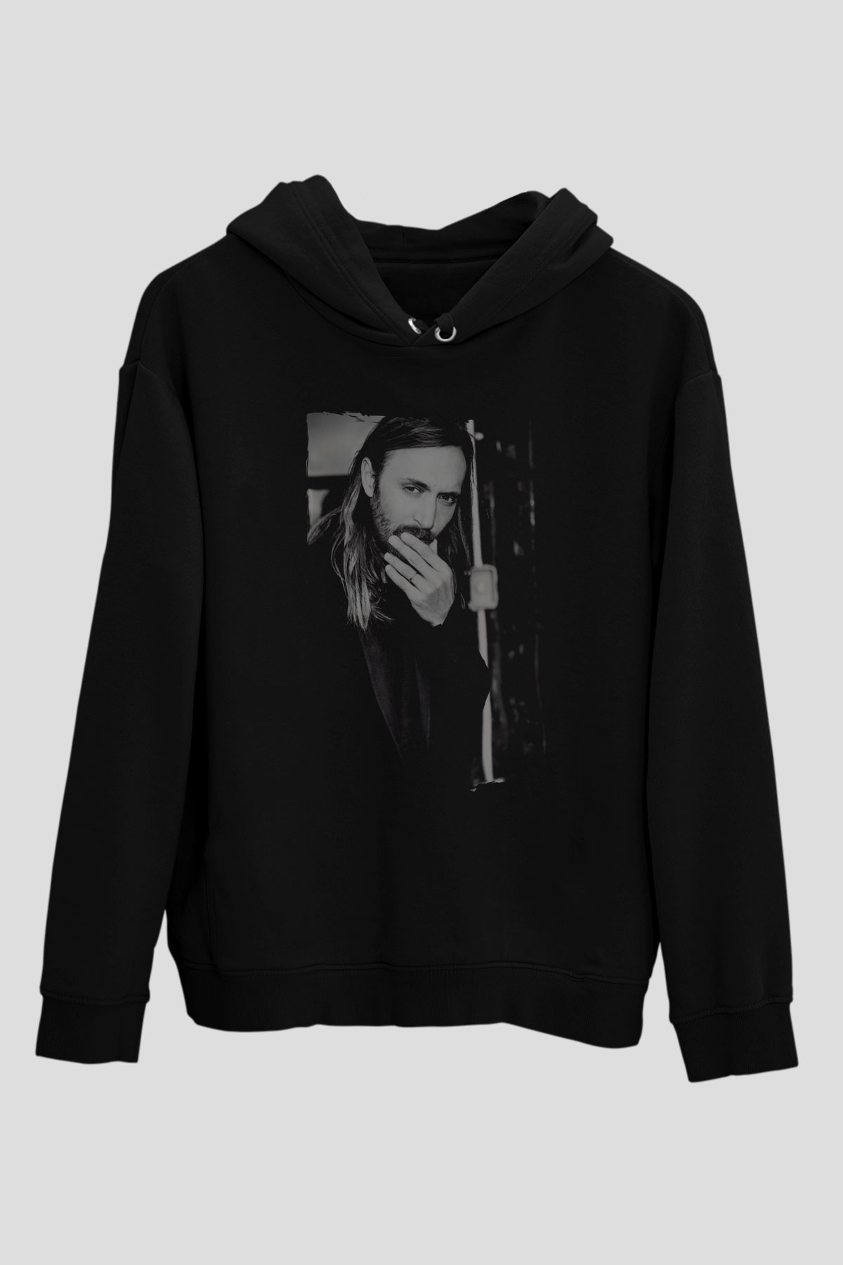 David Guetta Siyah Unisex Kapüşonlu Sweatshirt
