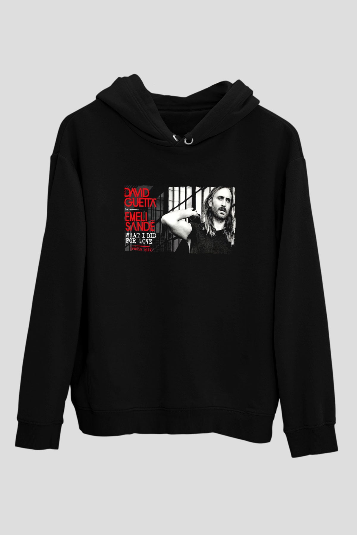 David Guetta Siyah Unisex Kapüşonlu Sweatshirt