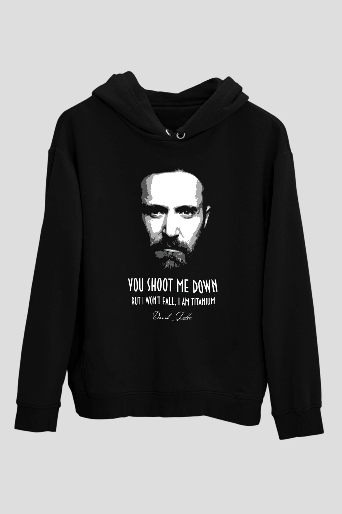 David Guetta Siyah Unisex Kapüşonlu Sweatshirt