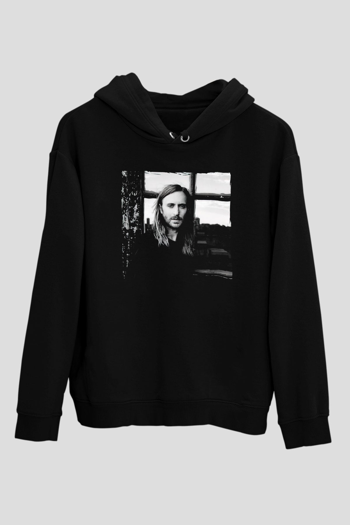 David Guetta Siyah Unisex Kapüşonlu Sweatshirt