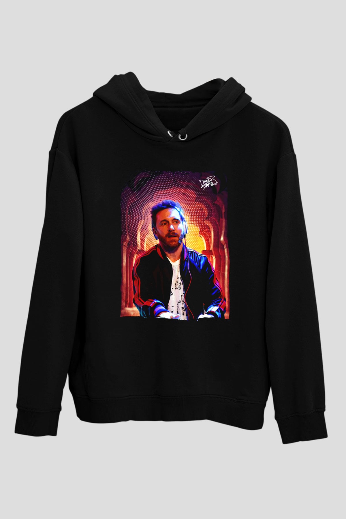 David Guetta Siyah Unisex Kapüşonlu Sweatshirt