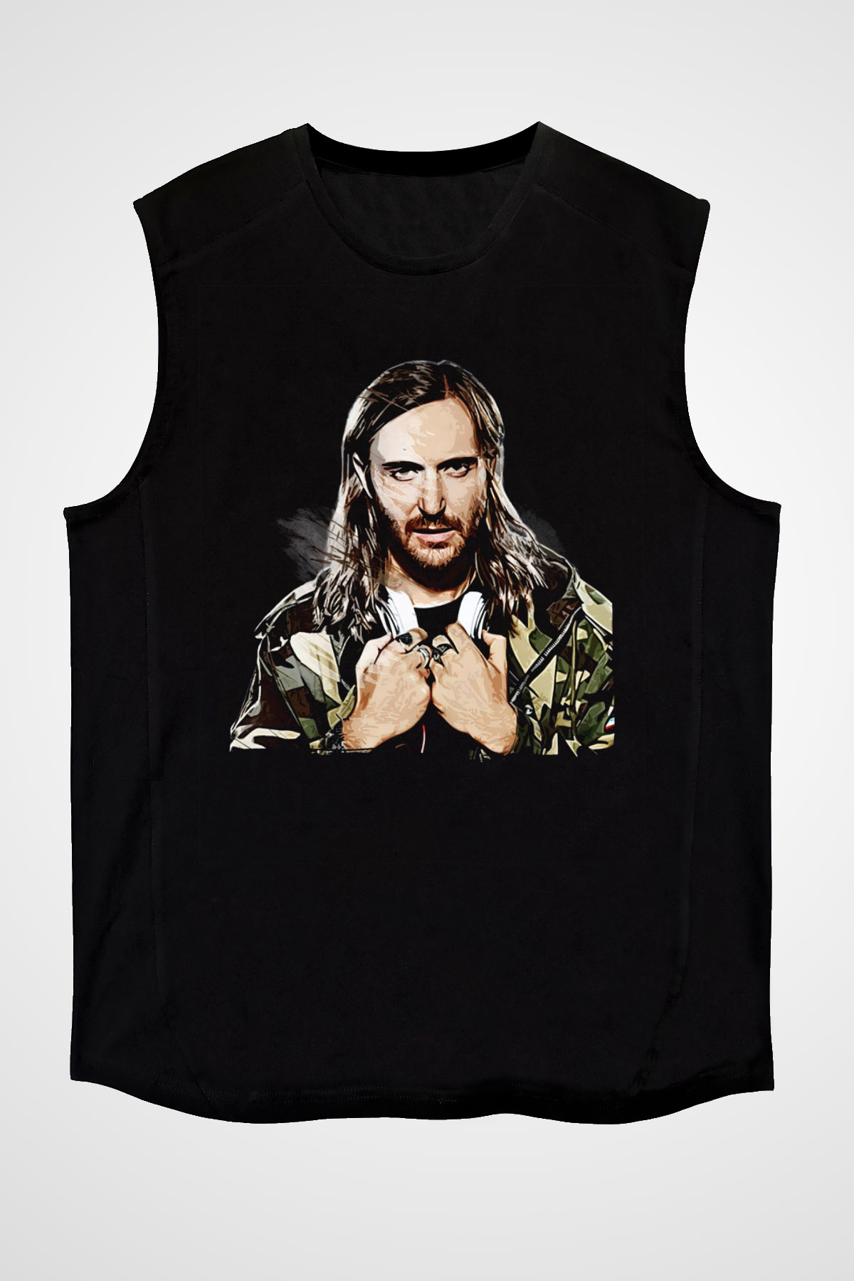 David Guetta Siyah Unisex Kolsuz Tişört