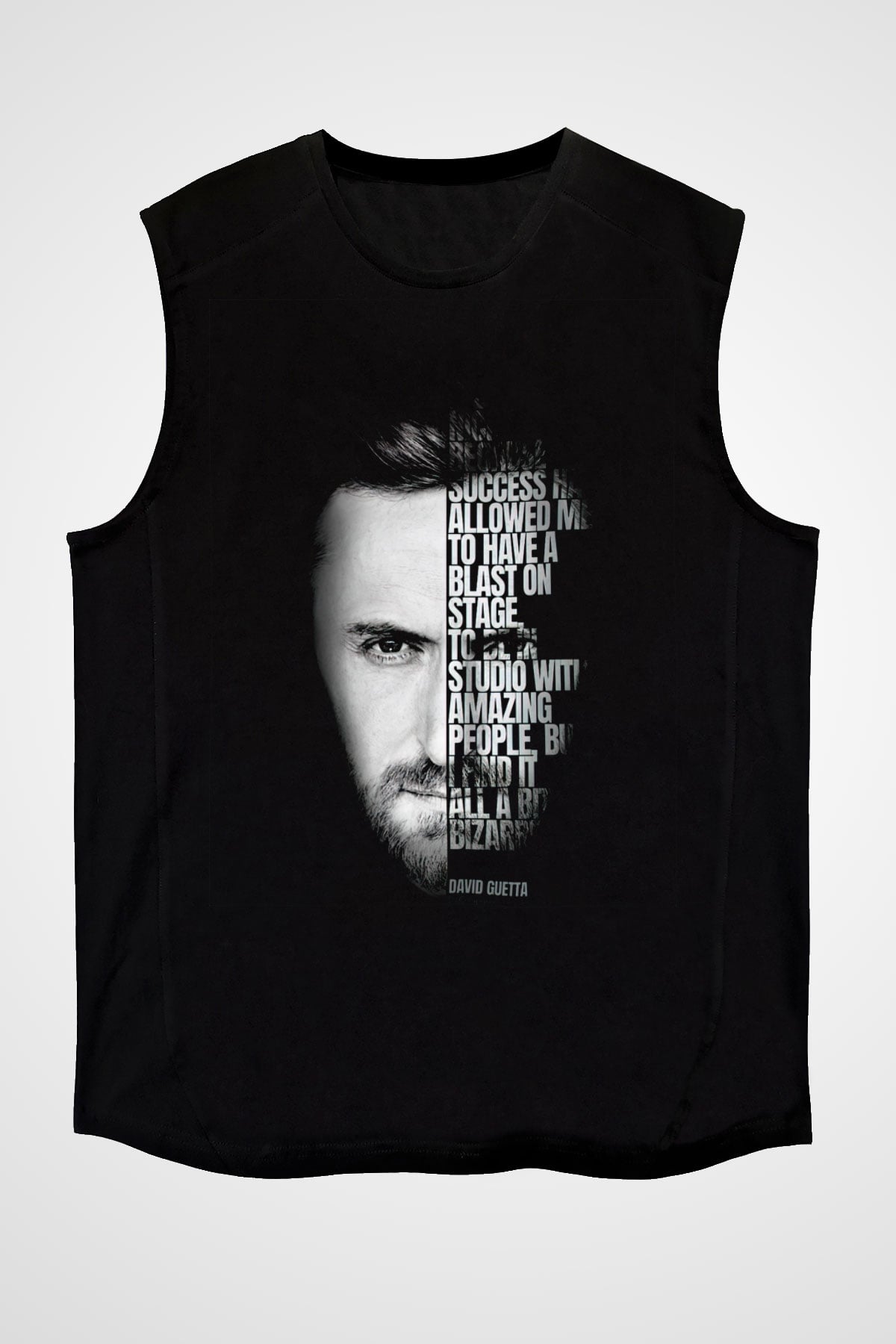 David Guetta Siyah Unisex Kolsuz Tişört