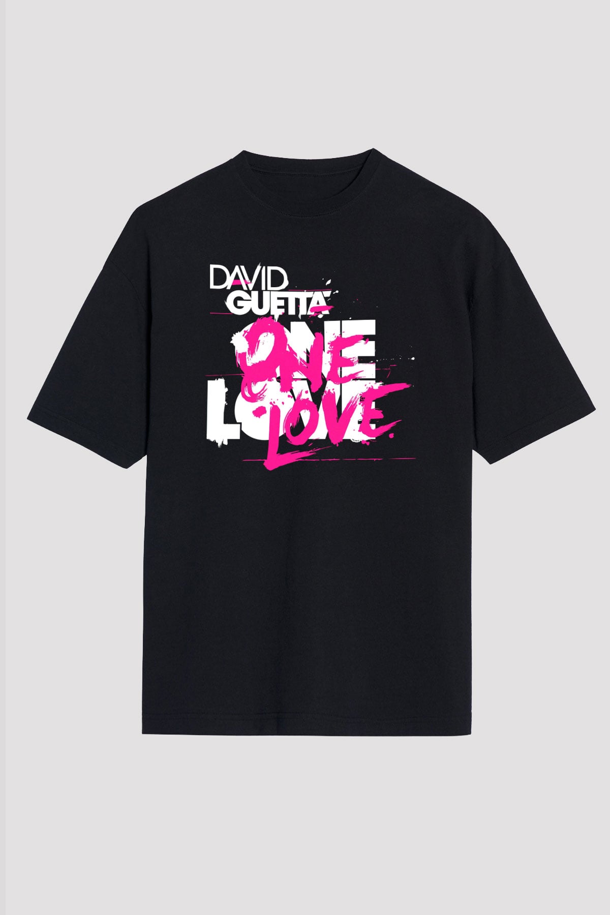 David Guetta Siyah Unisex Oversize Tişört T-Shirt