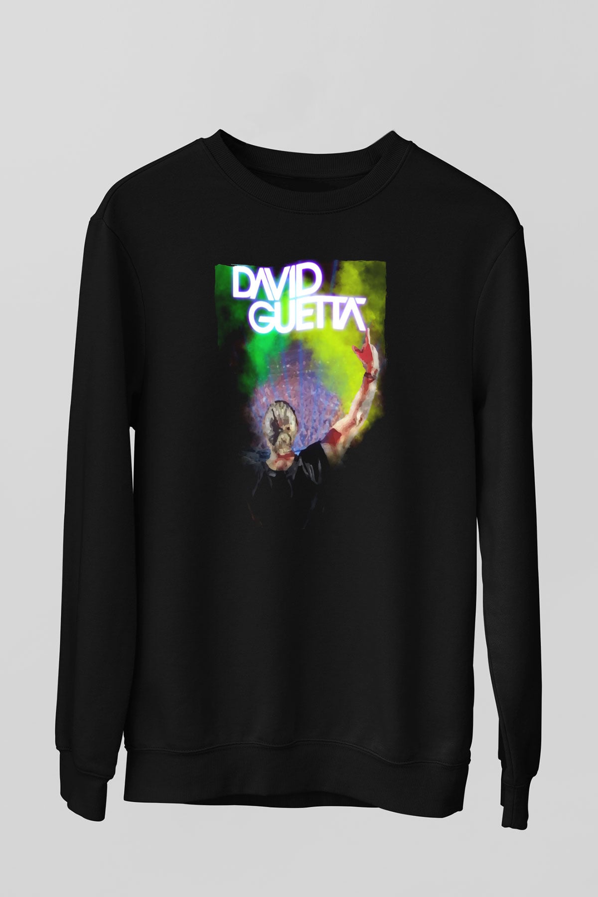 David Guetta Siyah Unisex Sweatshirt