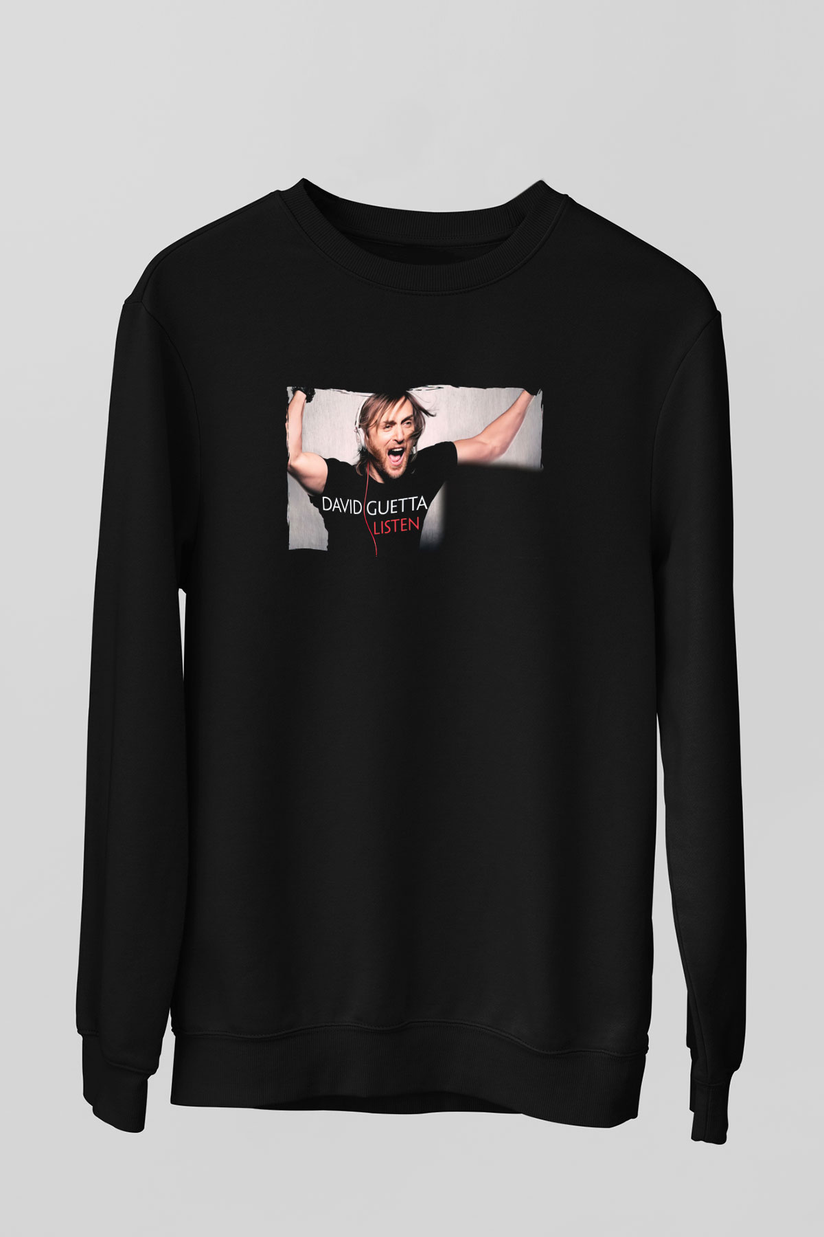 David Guetta Siyah Unisex Sweatshirt