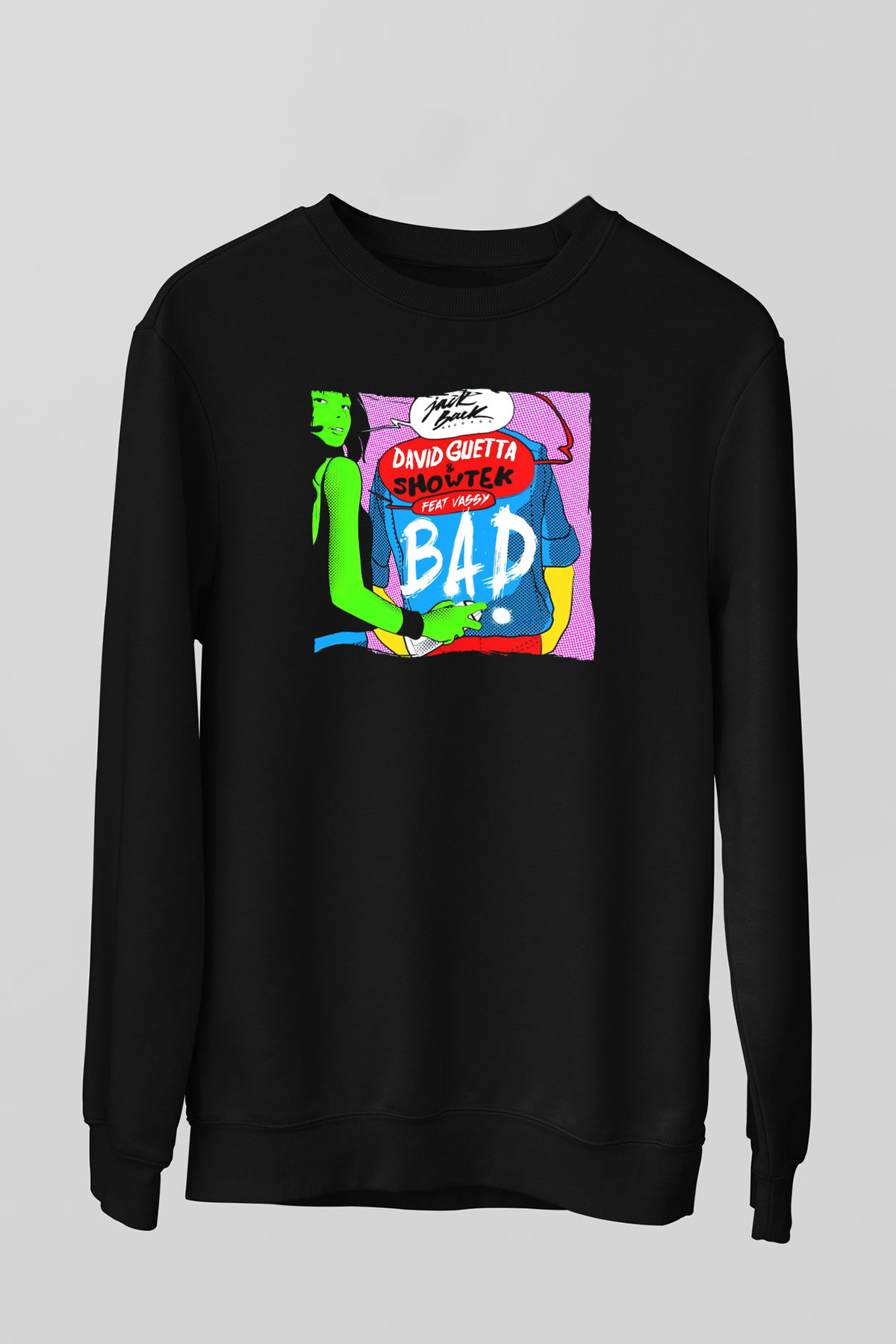 David Guetta Siyah Unisex Sweatshirt