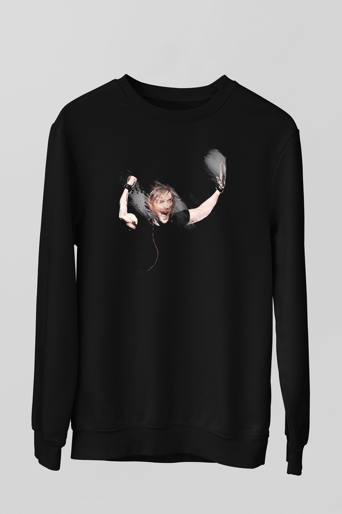David Guetta Siyah Unisex Sweatshirt