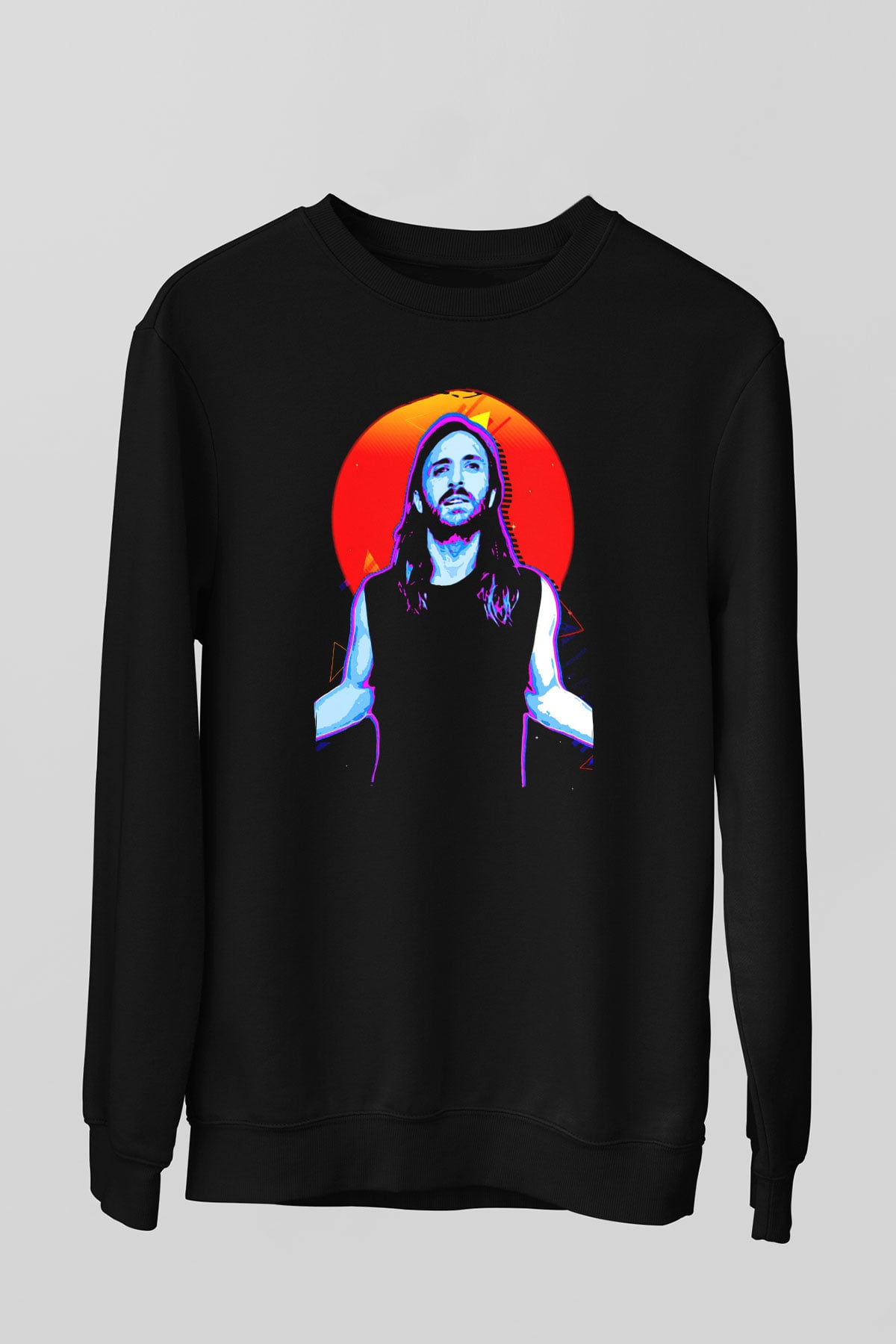 David Guetta Siyah Unisex Sweatshirt