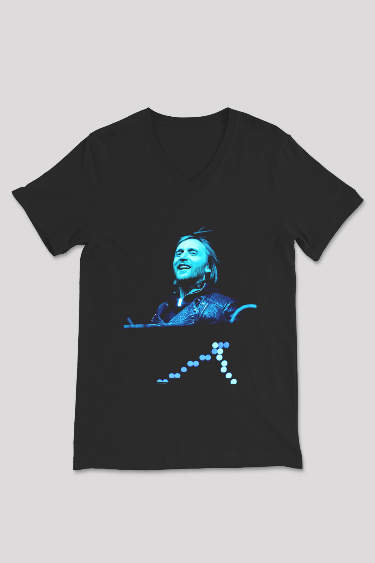 David Guetta Siyah Unisex V Yaka Tişört