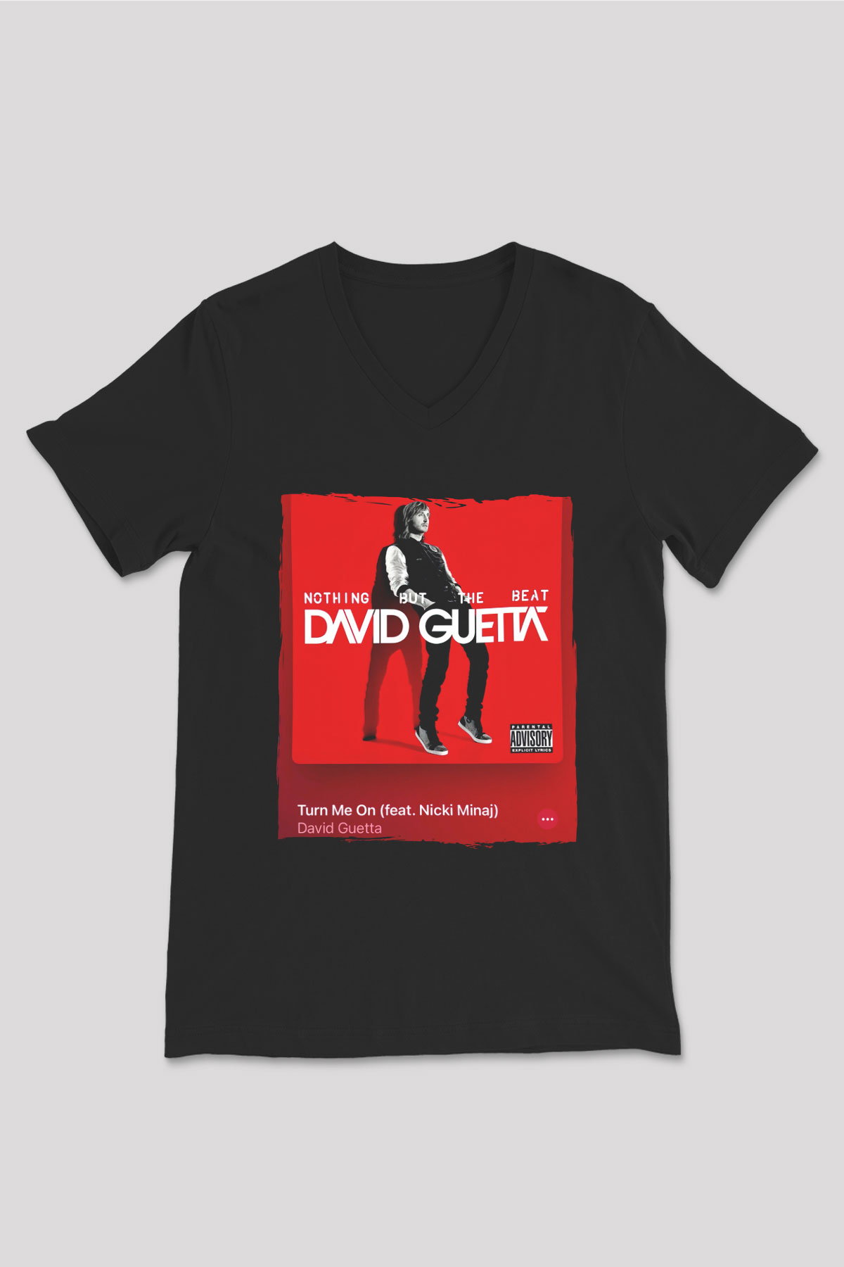 David Guetta Siyah Unisex V Yaka Tişört