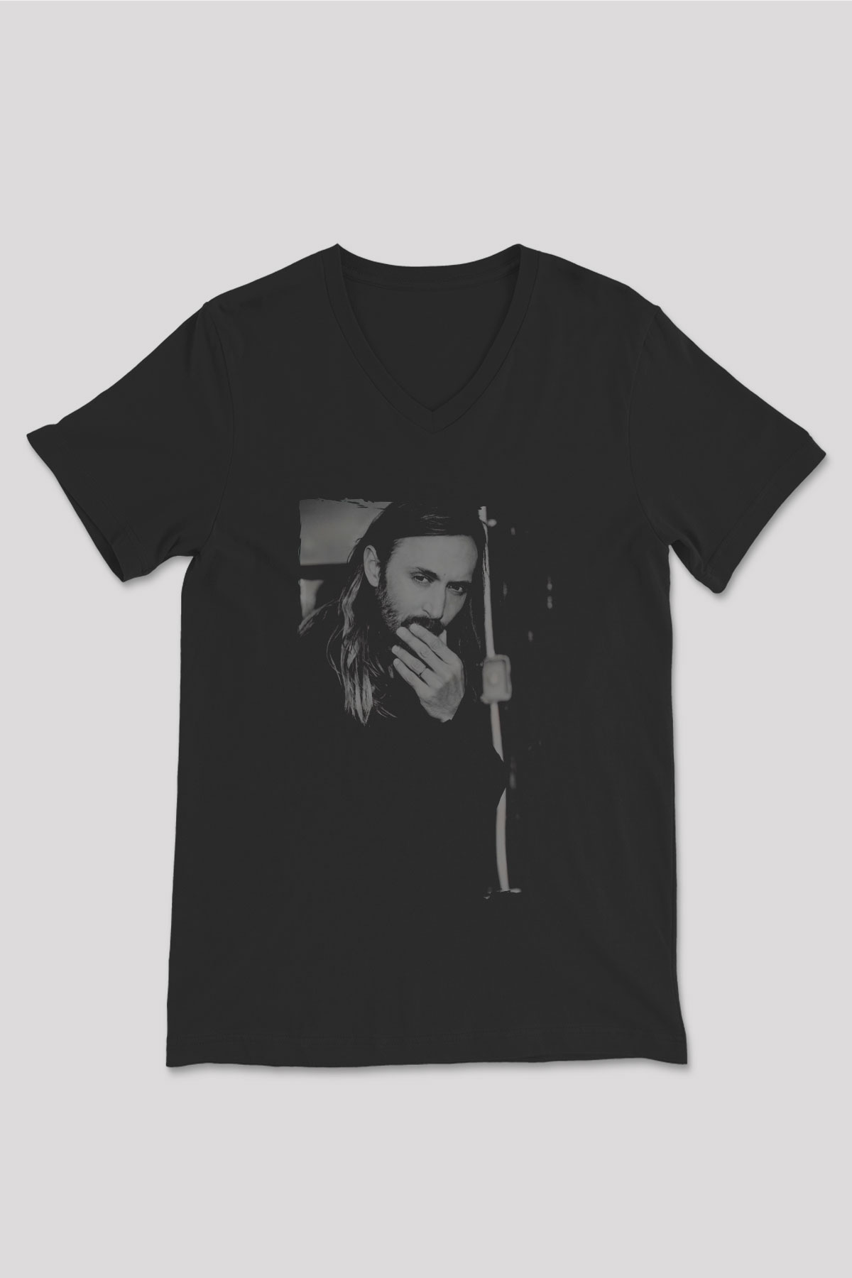 David Guetta Siyah Unisex V Yaka Tişört