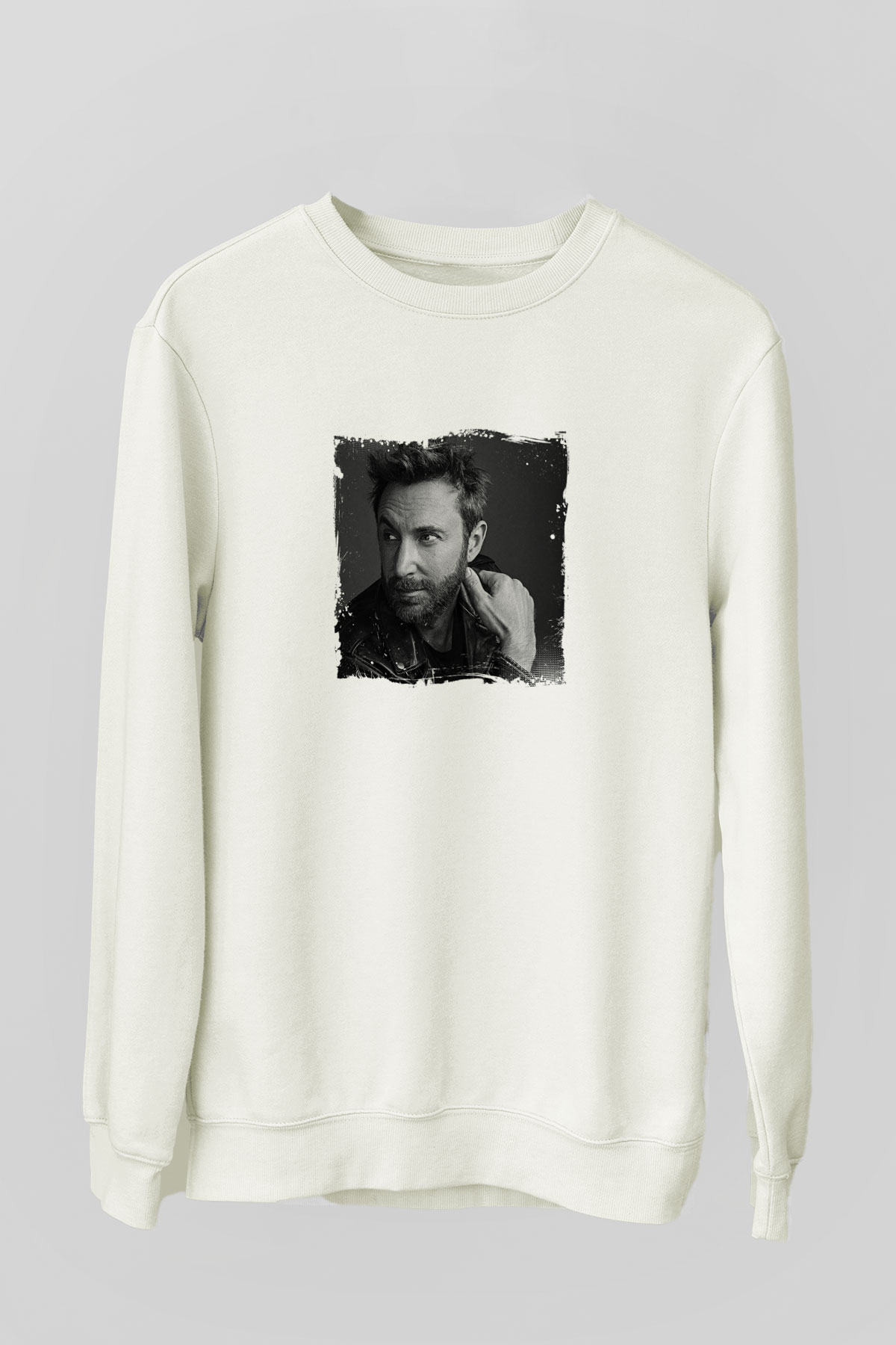 David GuettaBaskılı Beyaz Sweatshirt