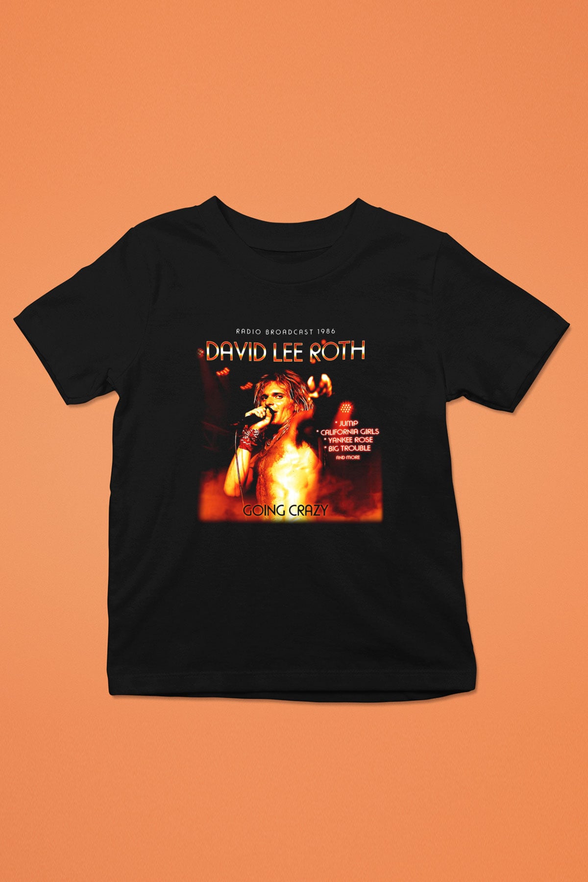 David Lee Roth Band Baskılı Siyah Unisex Çocuk Tişört