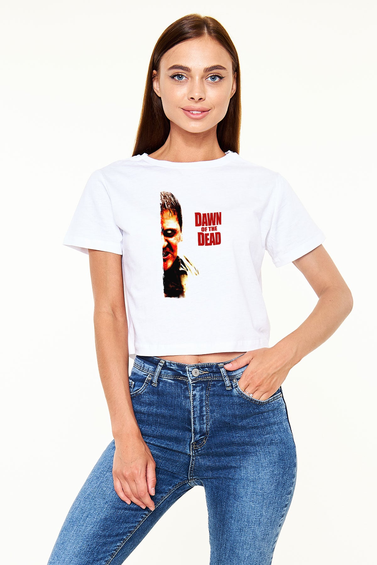 Dawn of the Dead Beyaz   Crop Top Tişört